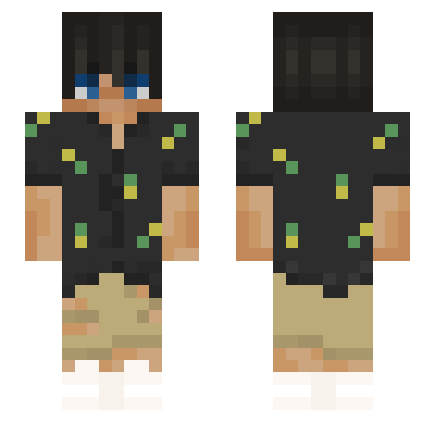 kevodawg Minecraft skin, front and back view