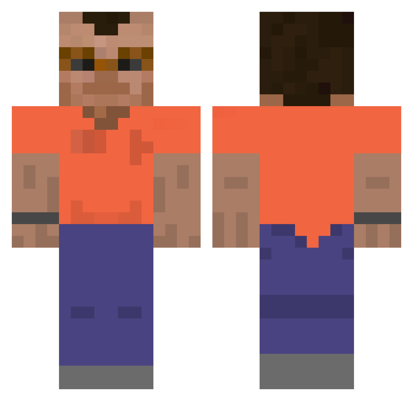 Chupetinha_ Minecraft skin, front and back view