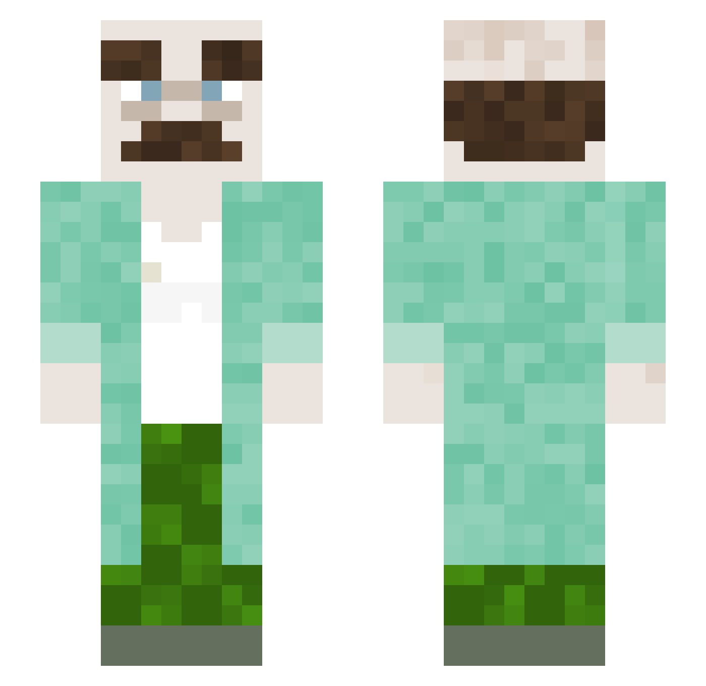 777sythe Minecraft skin, front and back view
