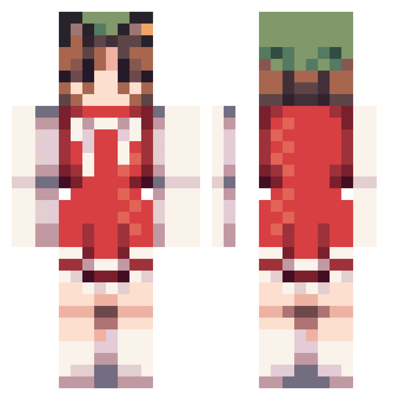 HighCoyote Minecraft skin, front and back view