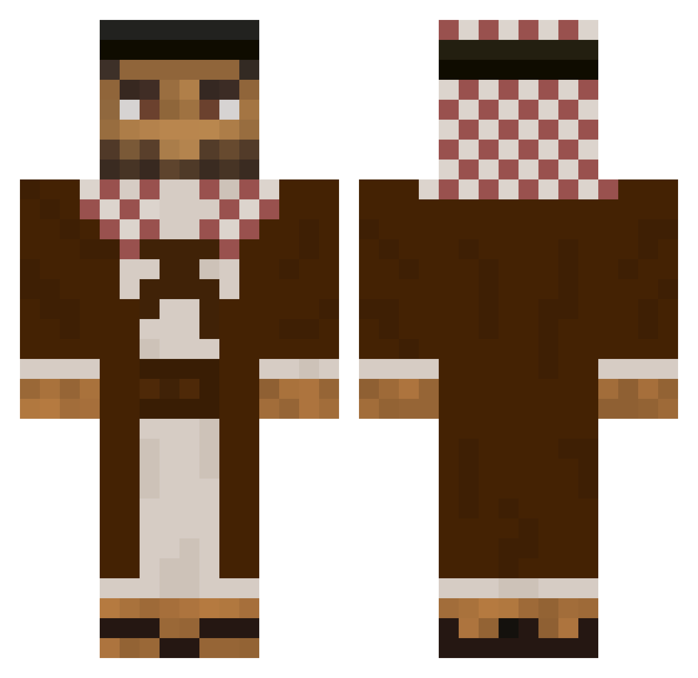 Akbar_Makar Minecraft skin, front and back view