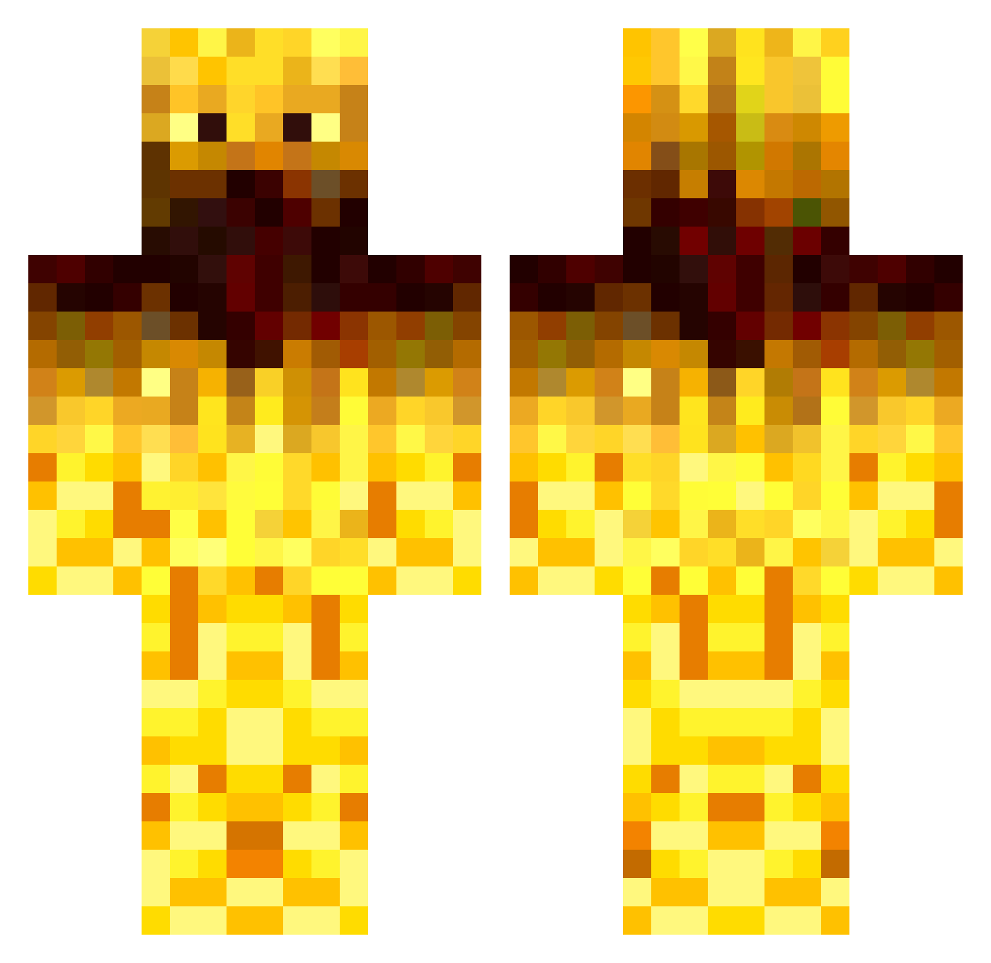 FireOnHigh Minecraft skin, front and back view