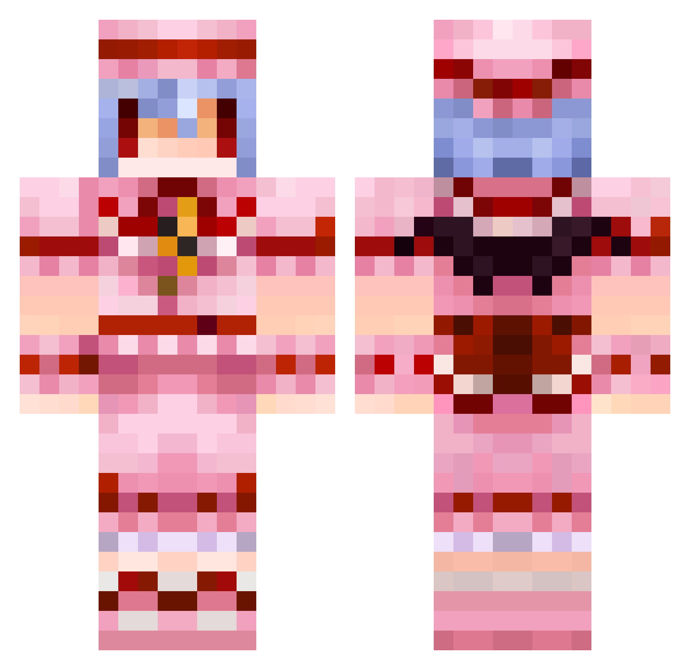 Fam_R Minecraft skin, front and back view