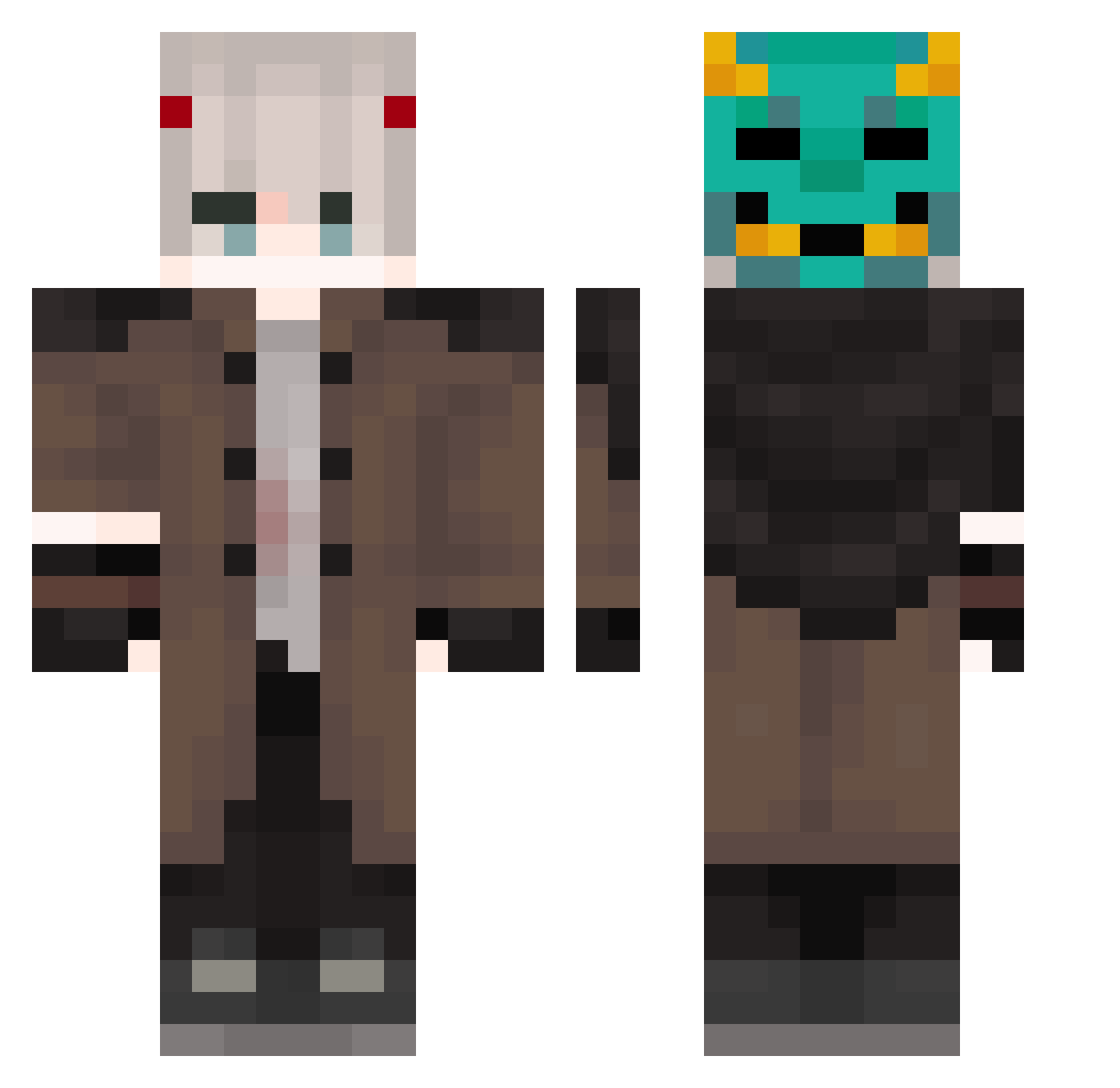 ch0hyung Minecraft skin, front and back view