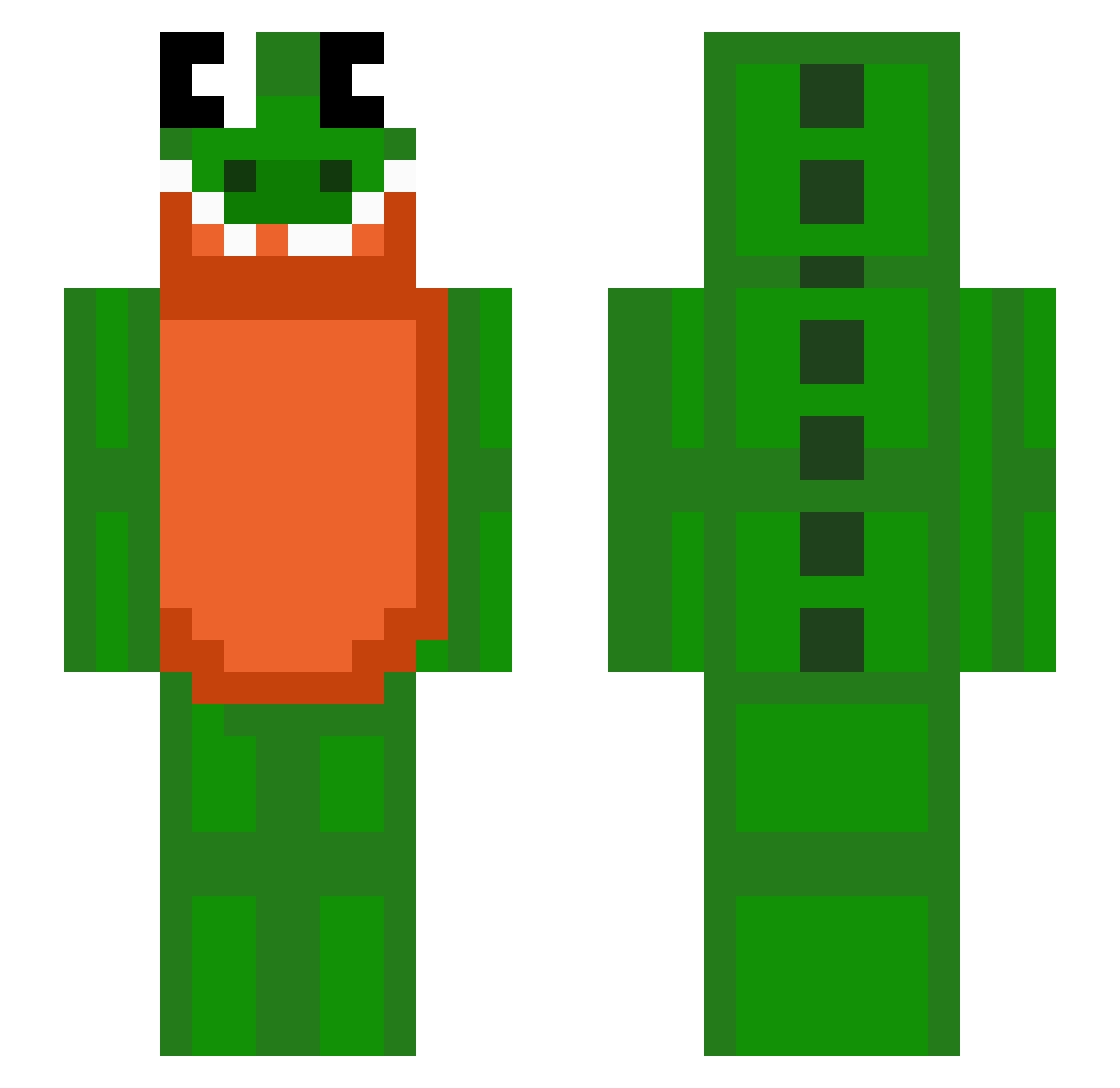 NvrMinds Minecraft skin, front and back view