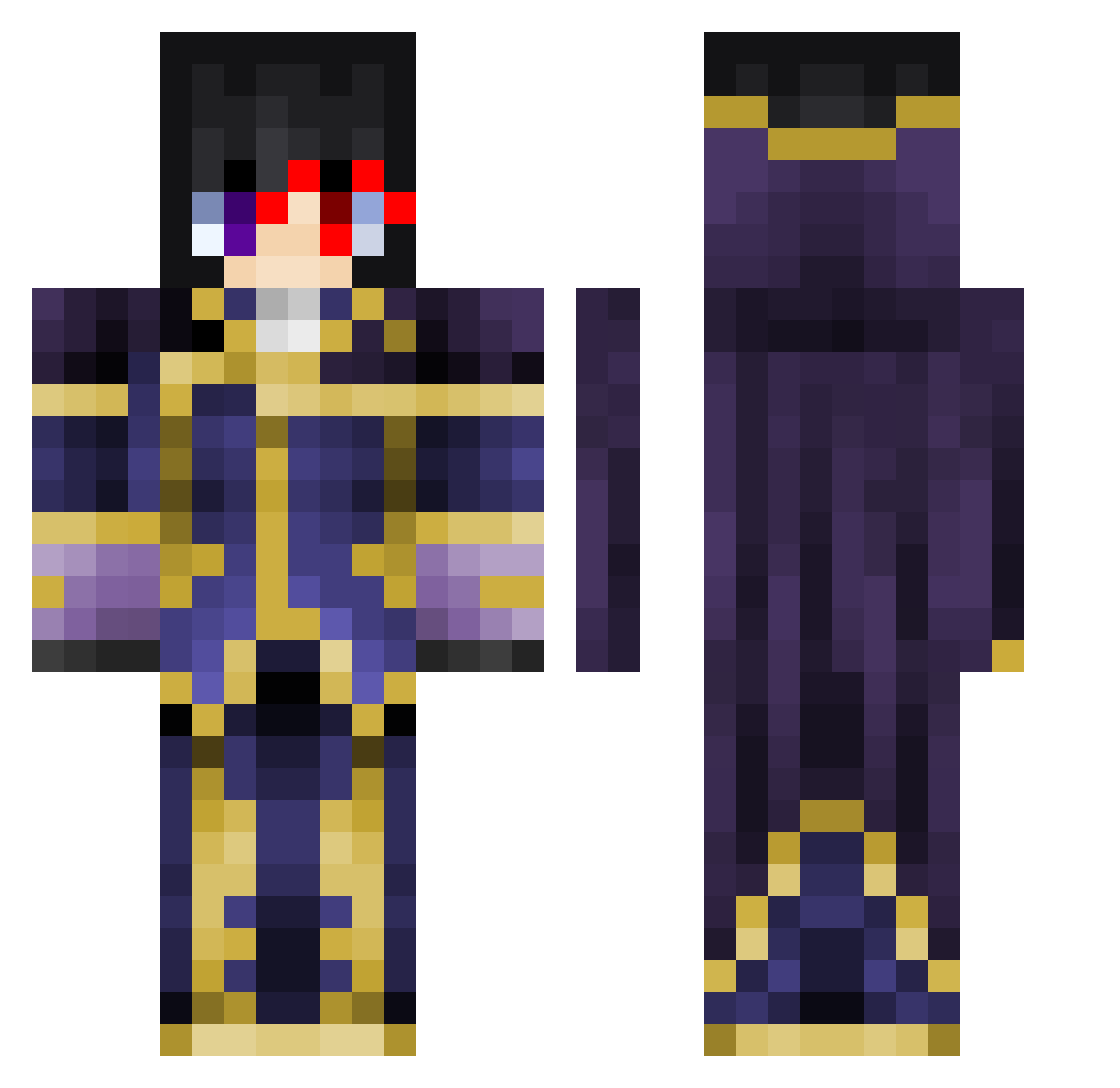 honorifics Minecraft skin, front and back view