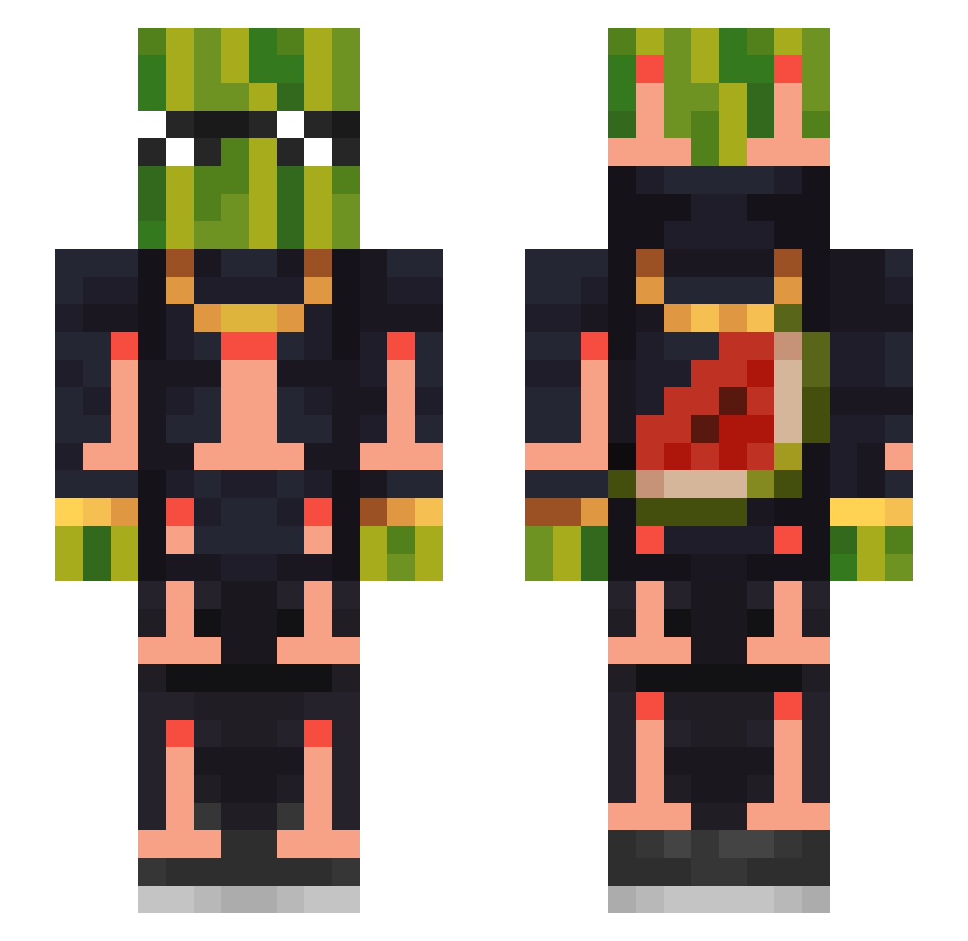 WWWWQWERTY00 Minecraft skin, front and back view