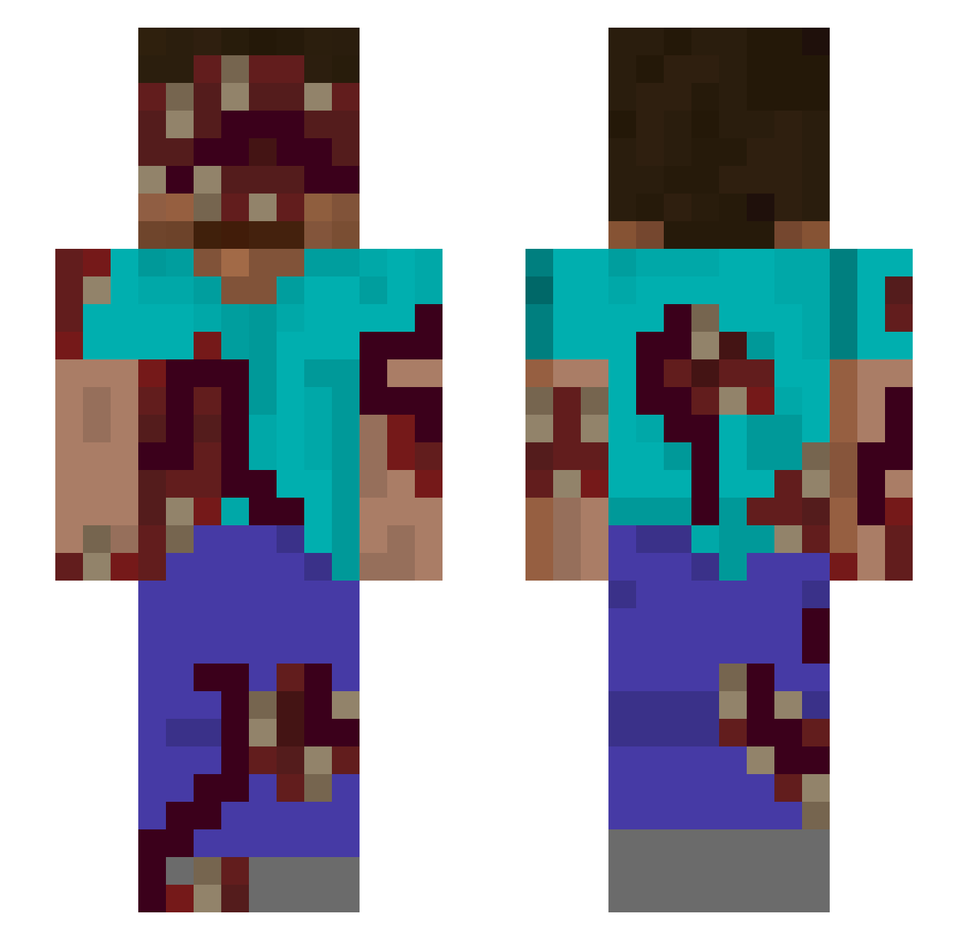 Twings94 Minecraft skin, front and back view