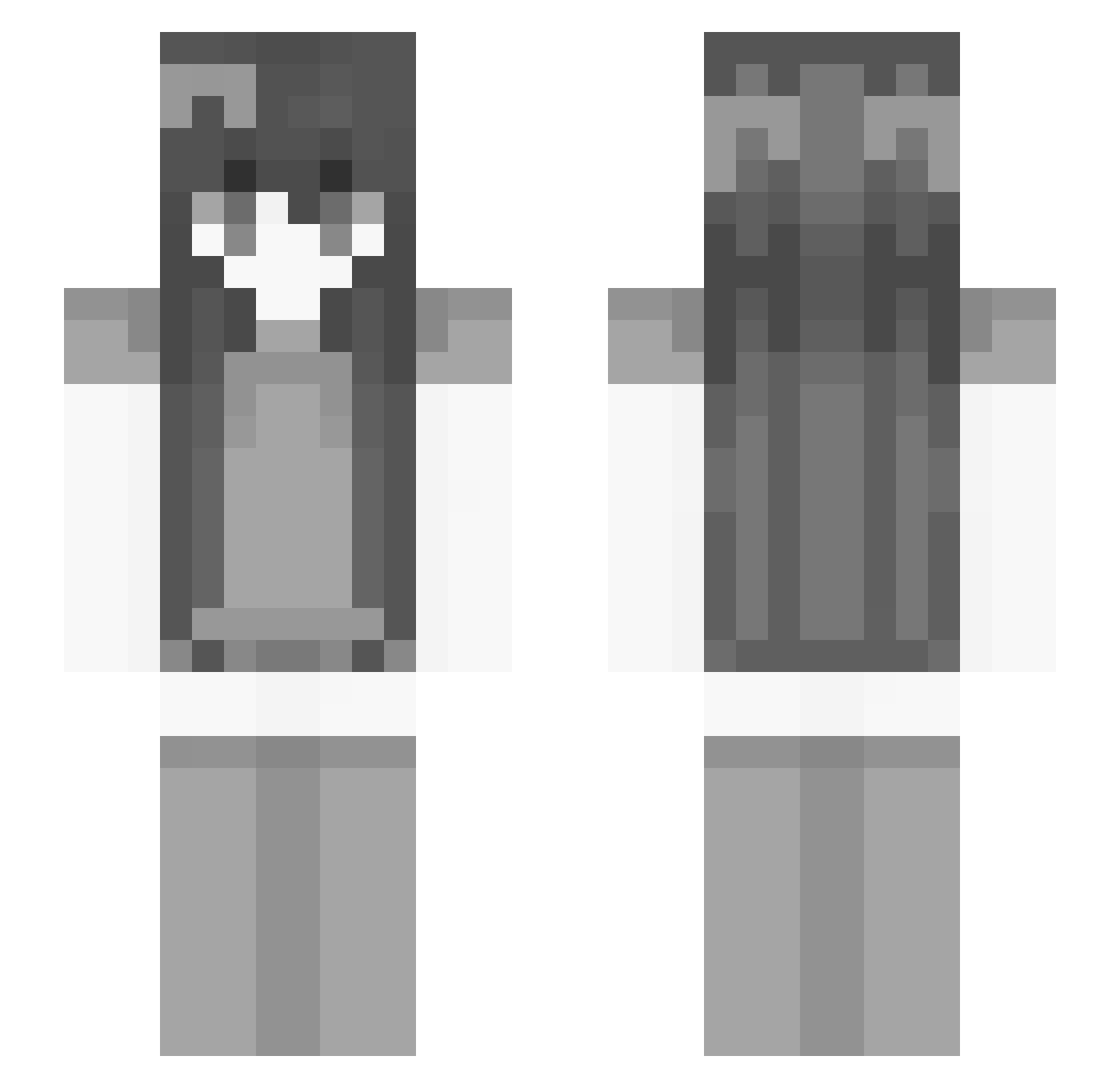 Senhas Minecraft skin, front and back view
