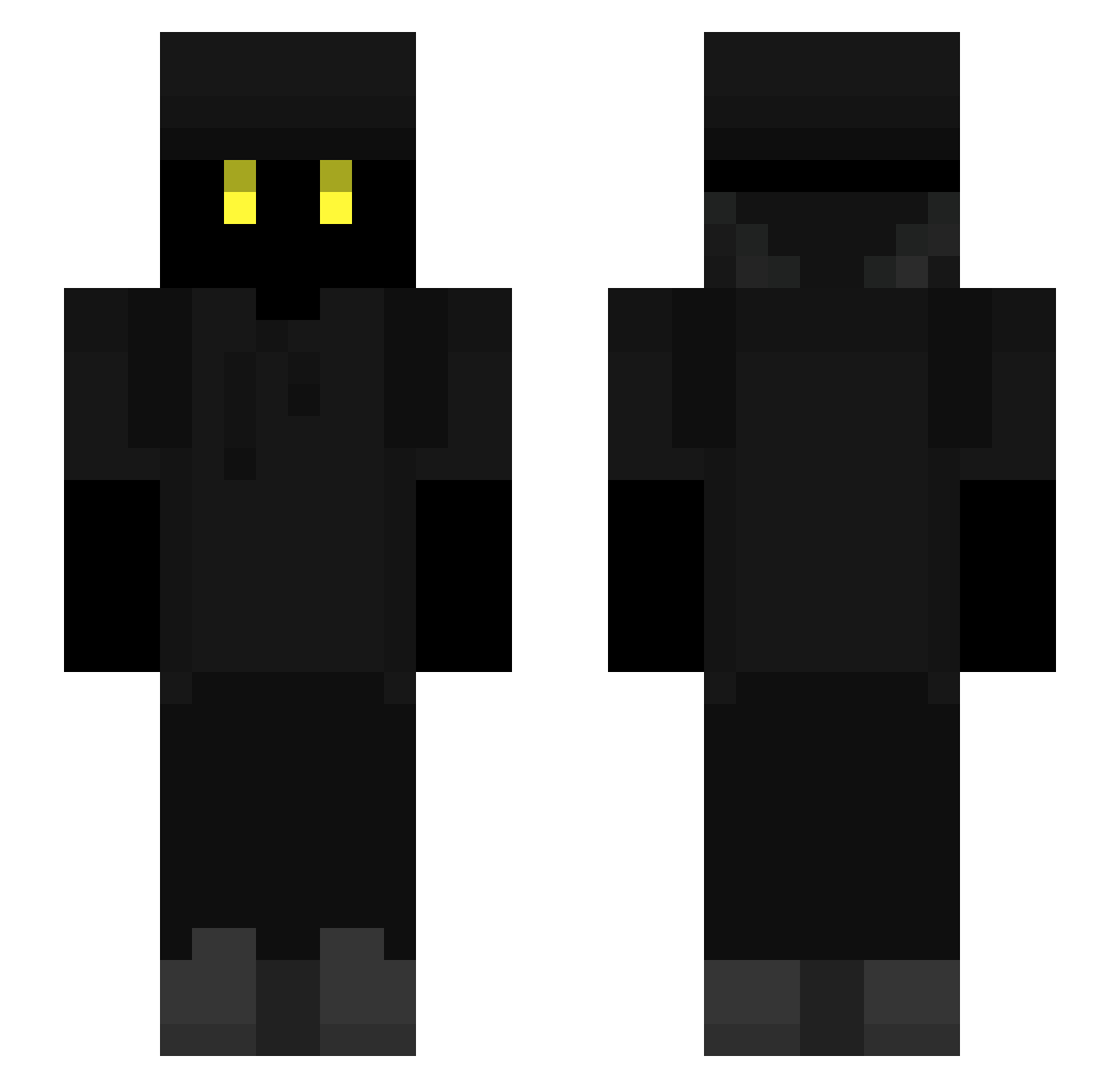 TILT1 Minecraft skin, front and back view