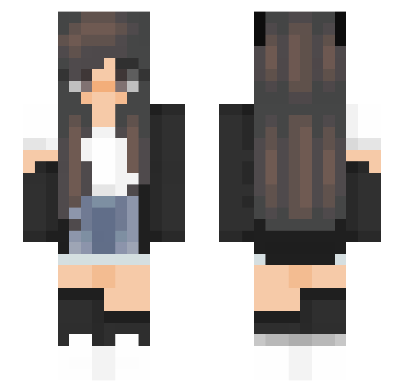 Schluergg Minecraft skin, front and back view