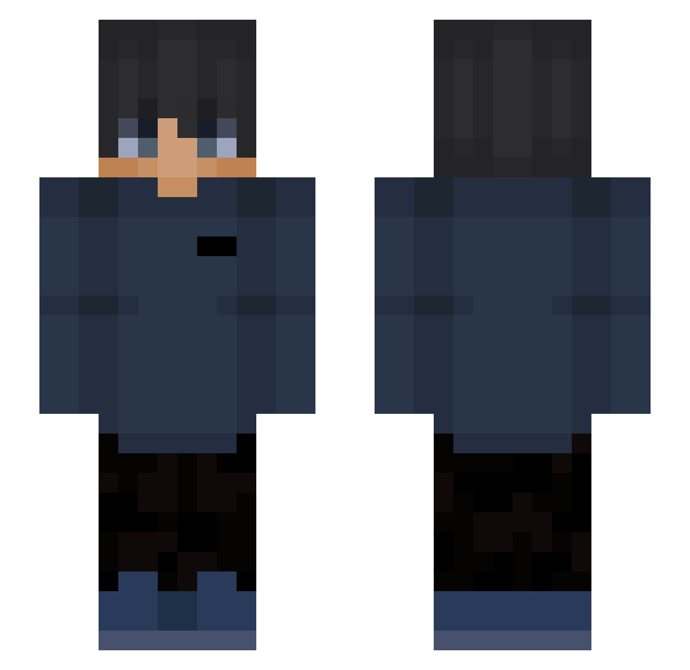 Romious Minecraft skin, front and back view