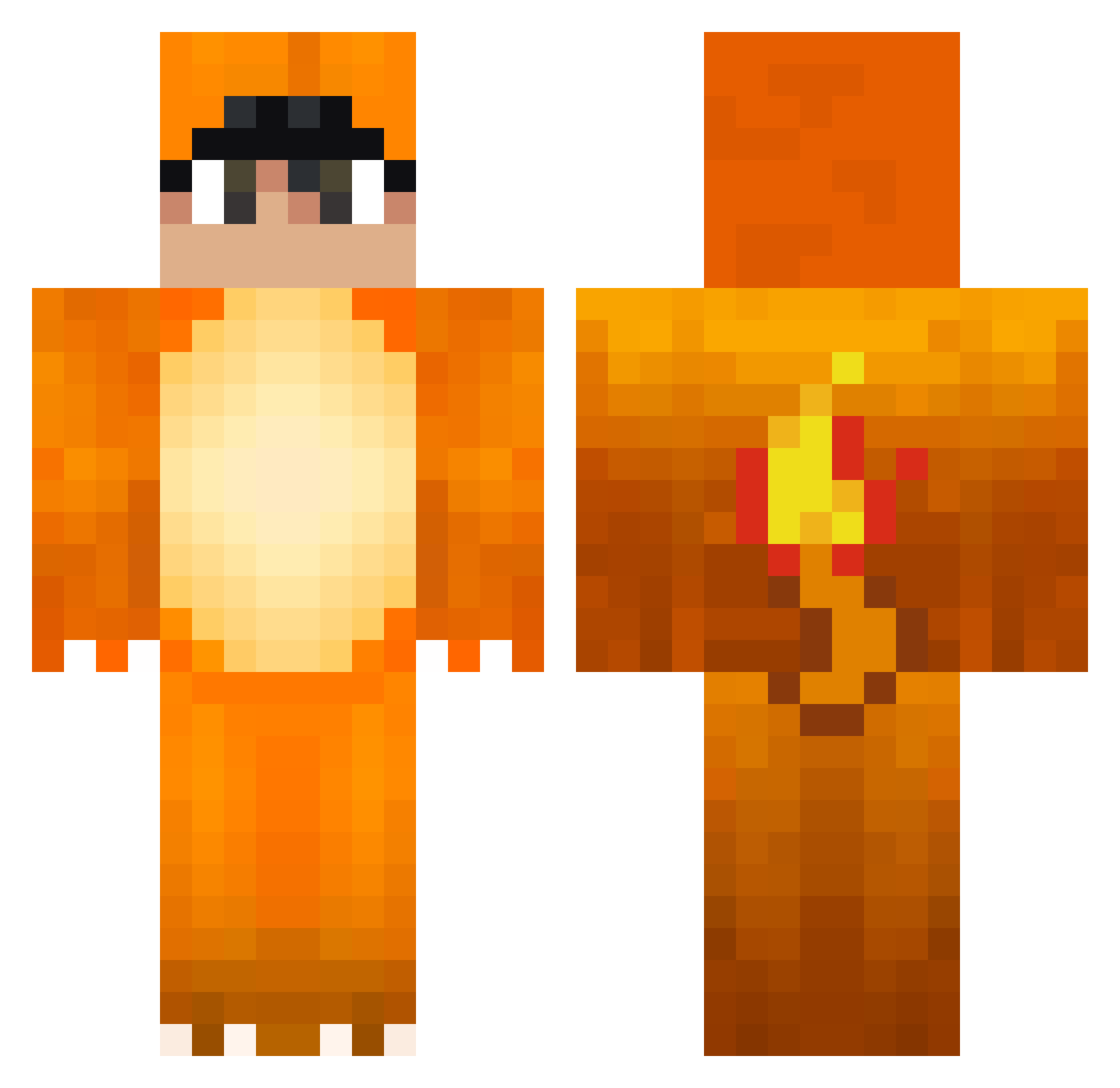 xogns000 Minecraft skin, front and back view