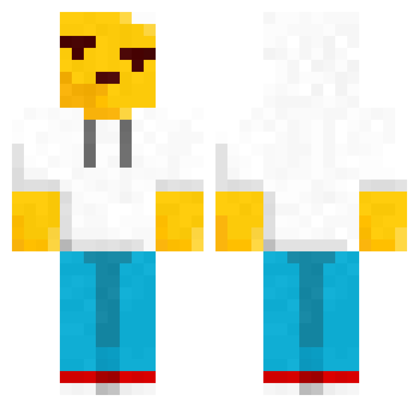 W3shGuys Minecraft skin, front and back view