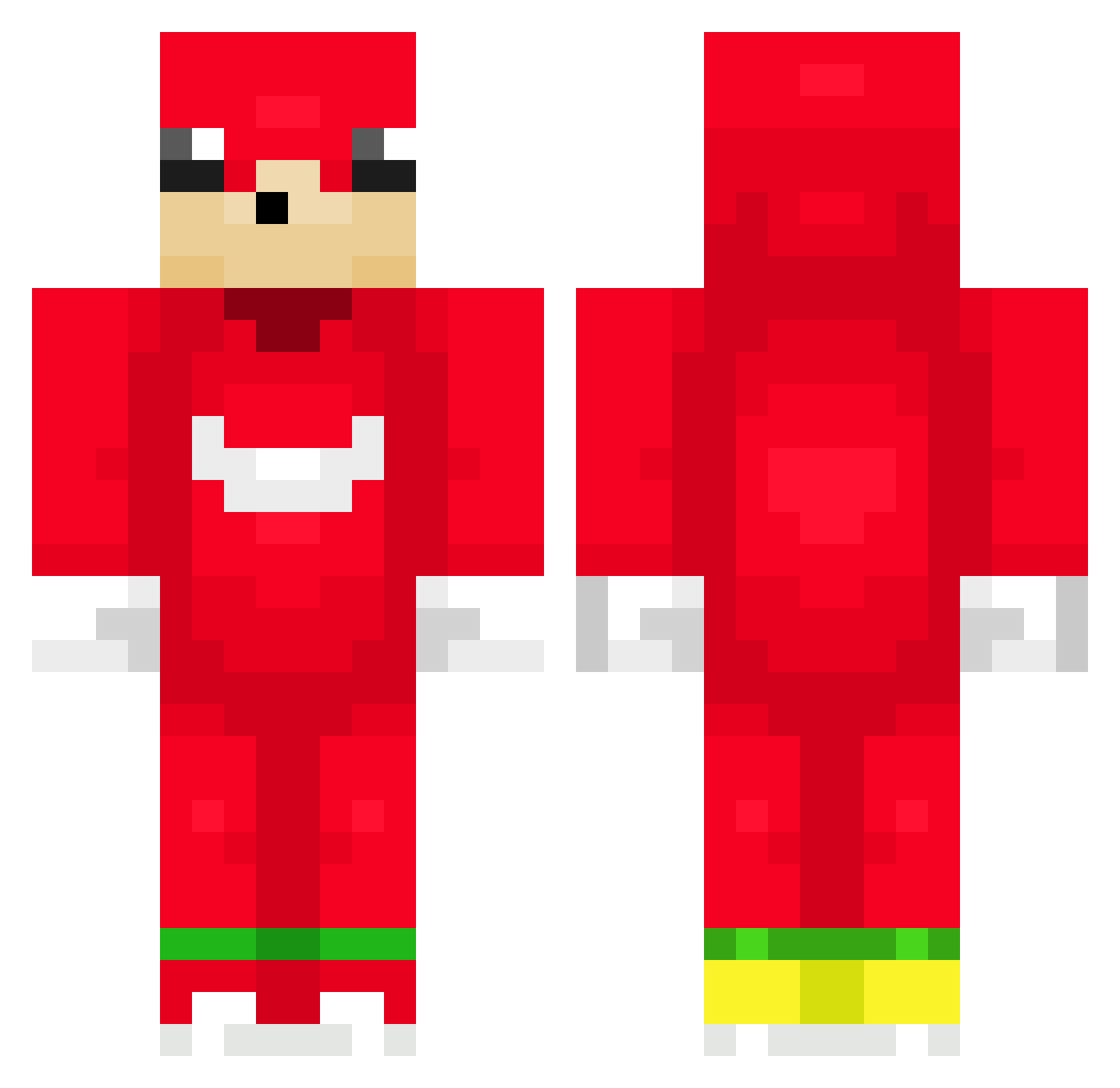 Usnacki Minecraft skin, front and back view