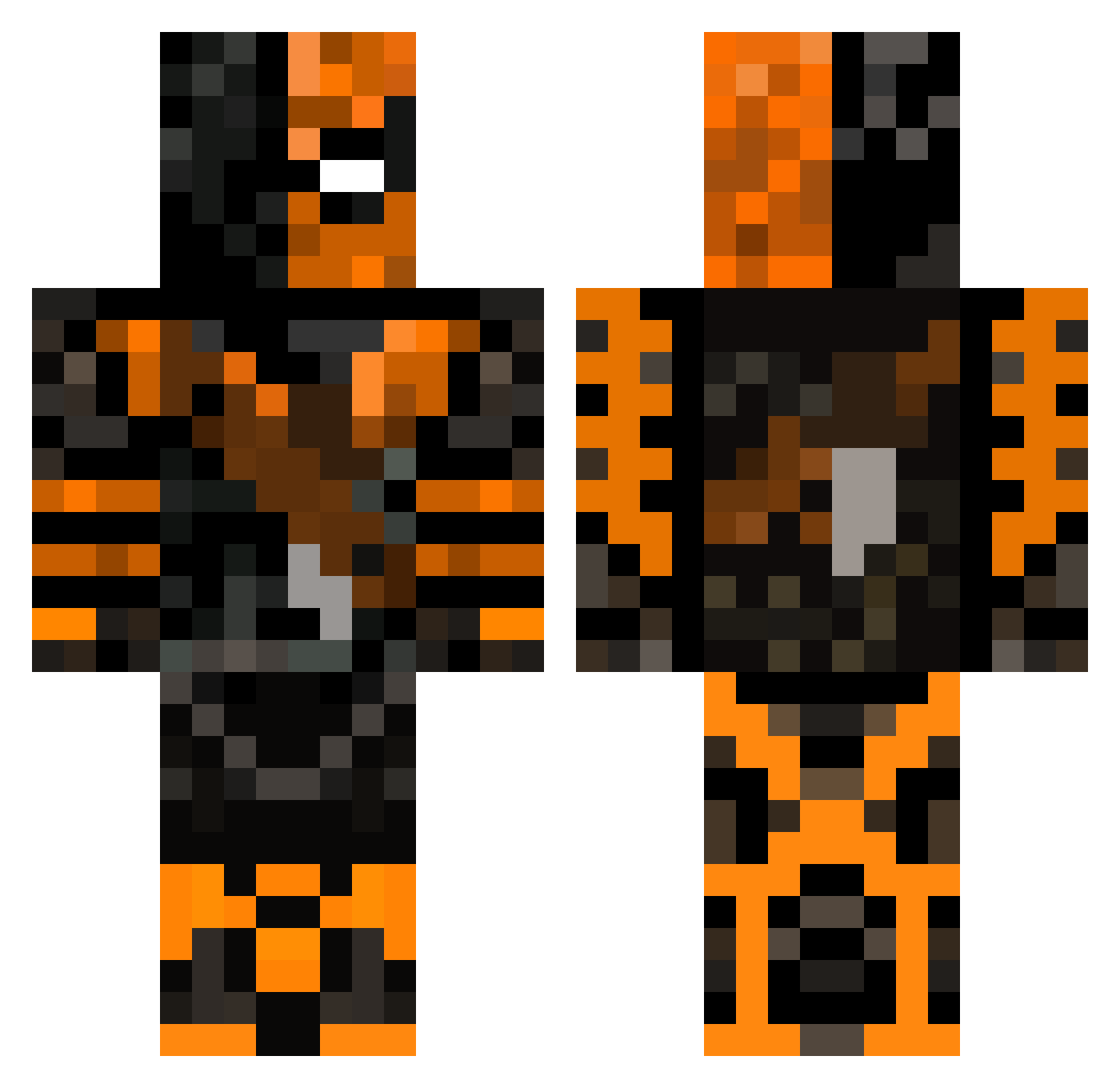 Sladexx Minecraft skin, front and back view