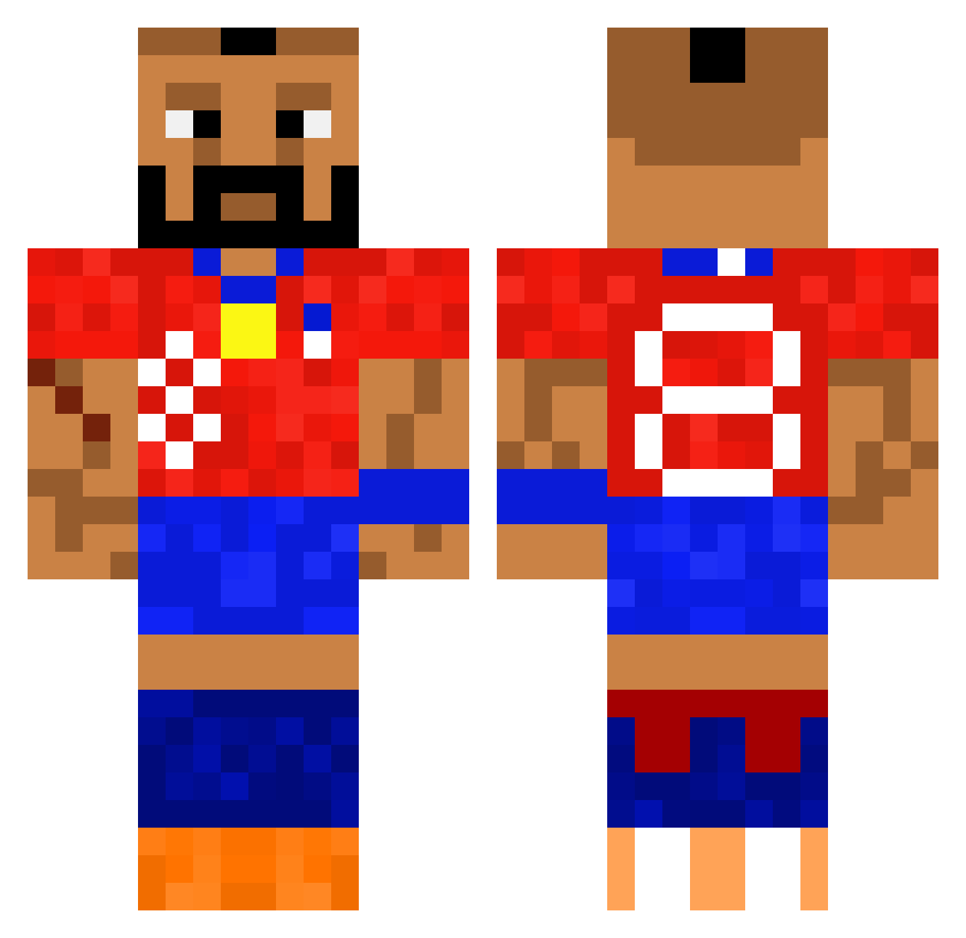 Victordeth8 Minecraft skin, front and back view