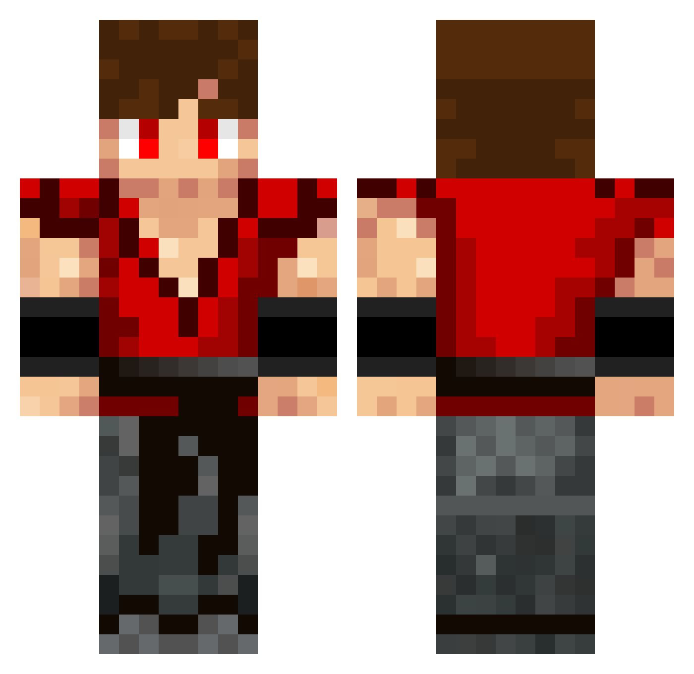Poldazzo_XVII Minecraft skin, front and back view