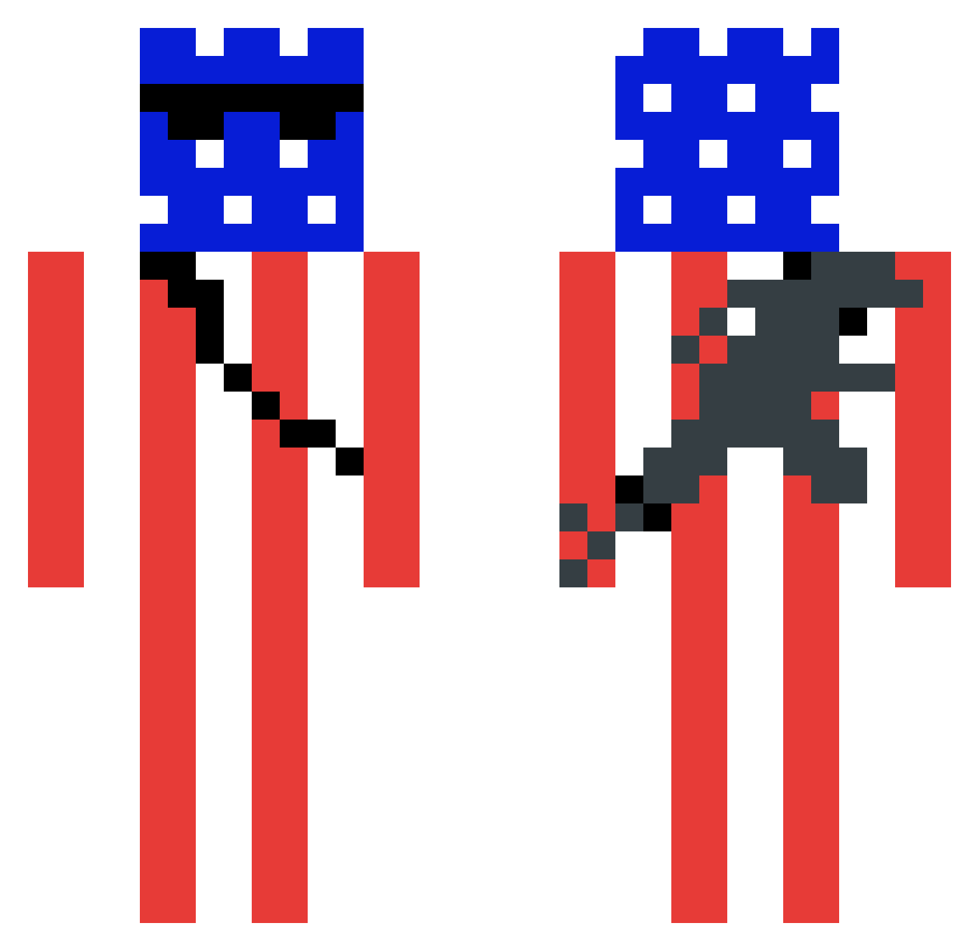 LiberalLeft Minecraft skin, front and back view