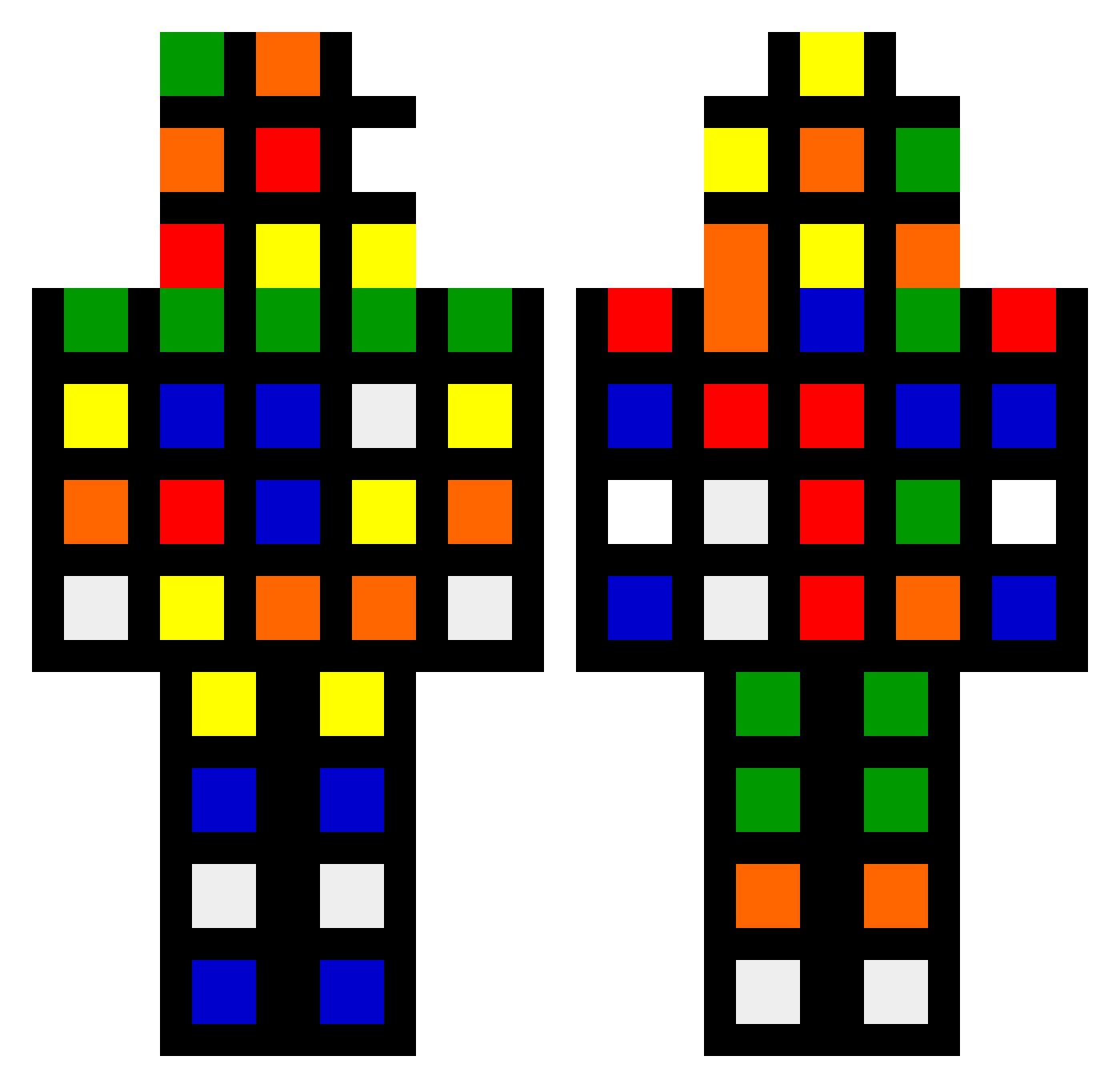 Remiss Minecraft skin, front and back view