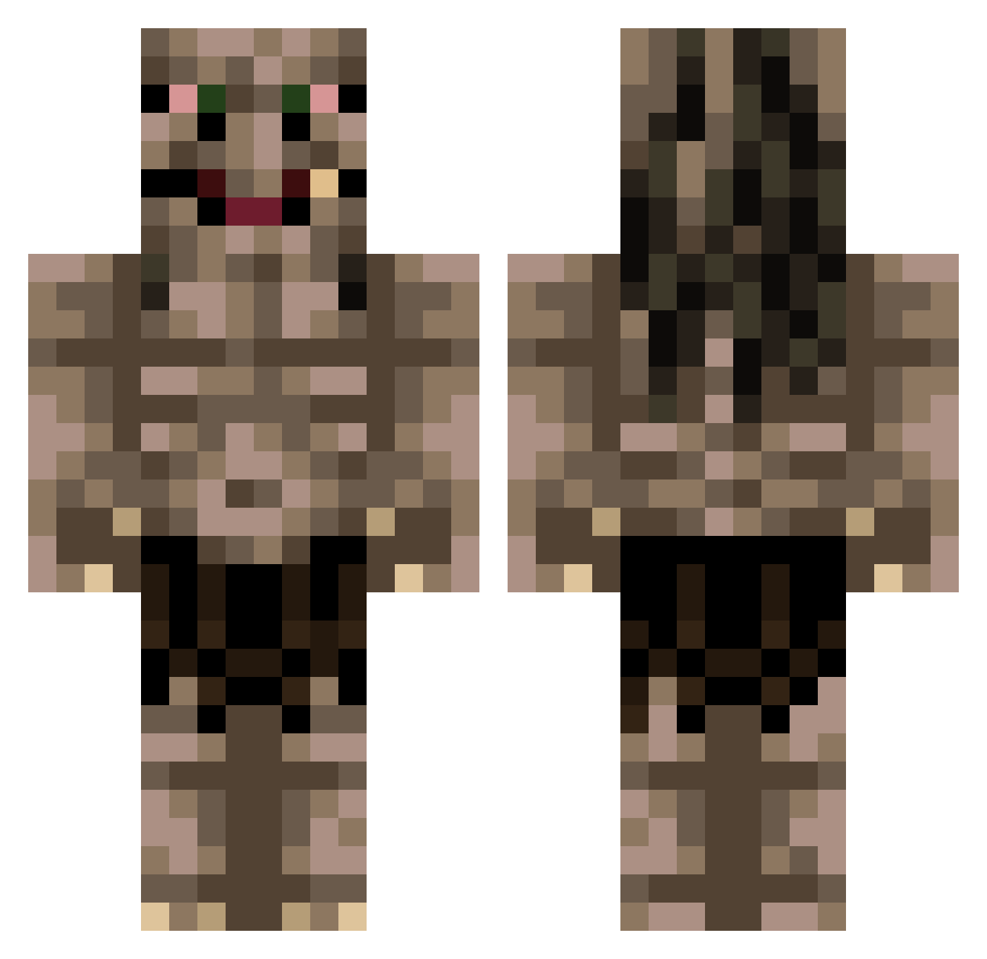 LinhGoldr3aUwU Minecraft skin, front and back view