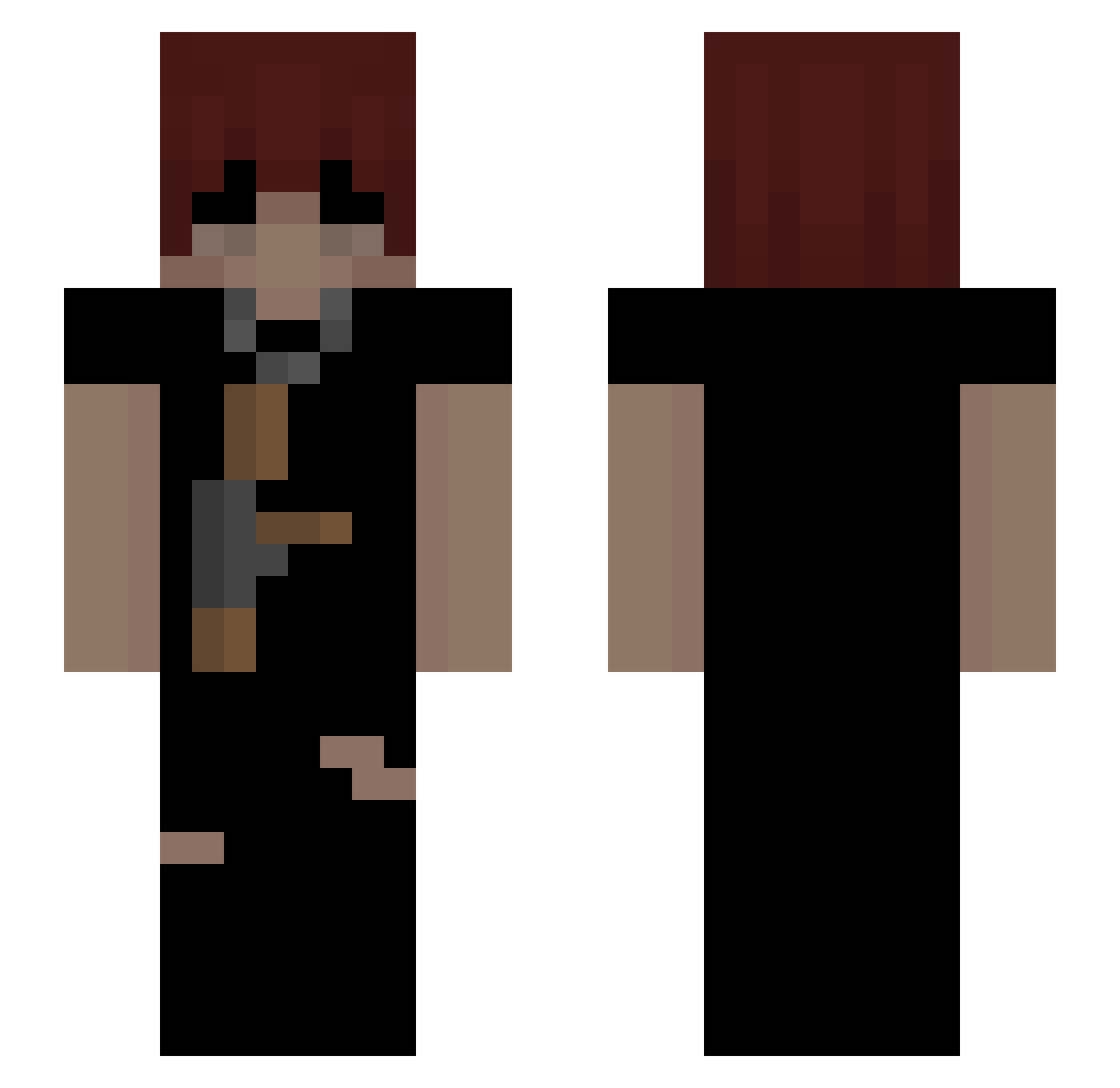Chemism Minecraft skin, front and back view