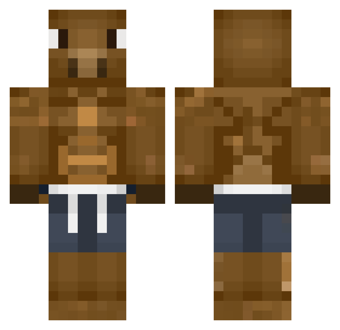 BigFknMoose Minecraft skin, front and back view