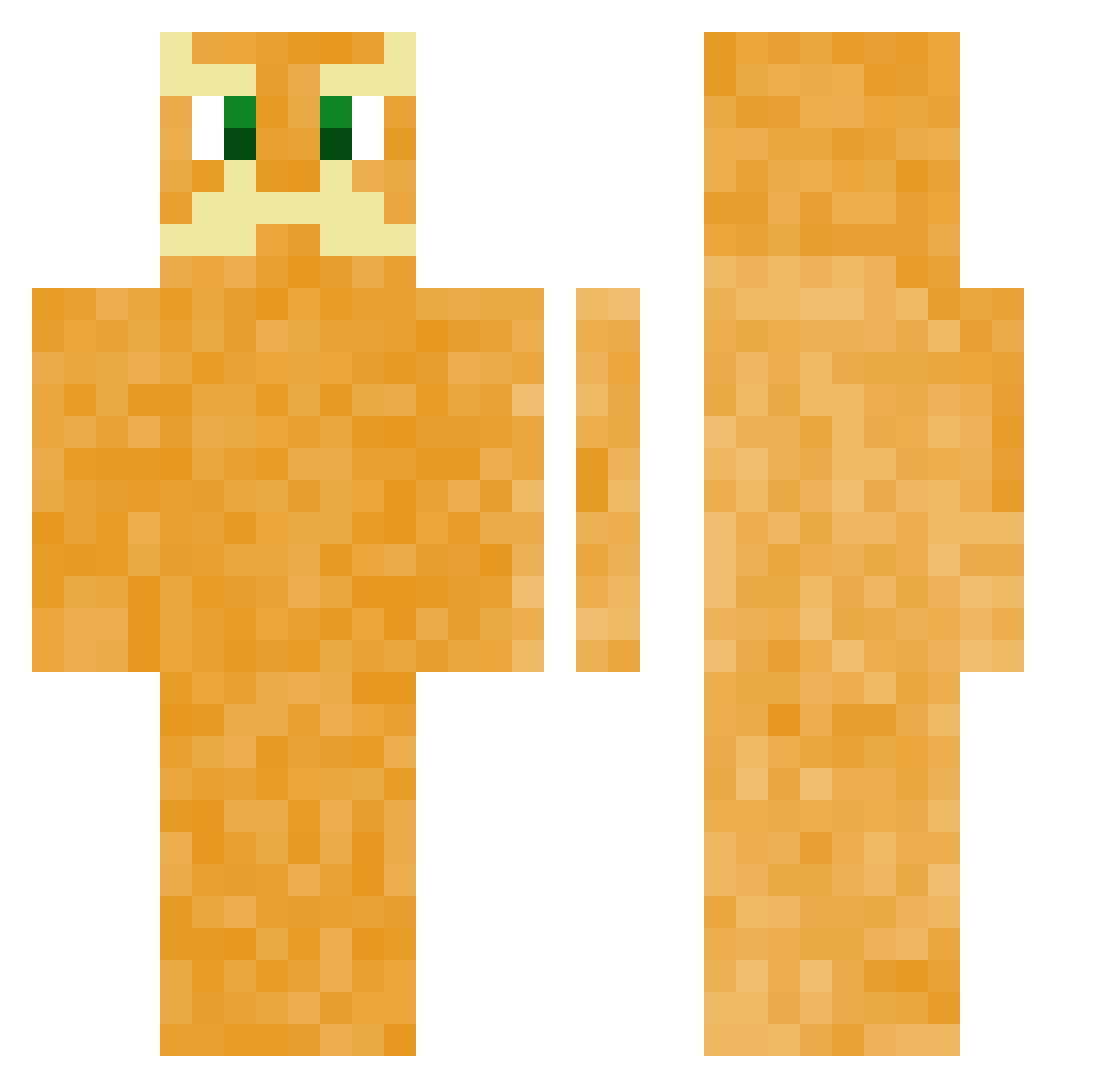 CHEESEBURGERBUN Minecraft skin, front and back view