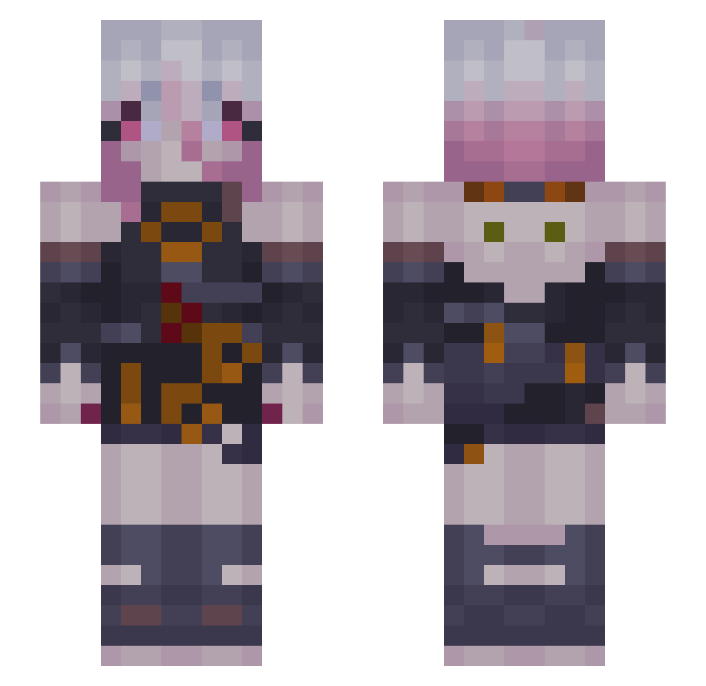 Sesser Minecraft skin, front and back view