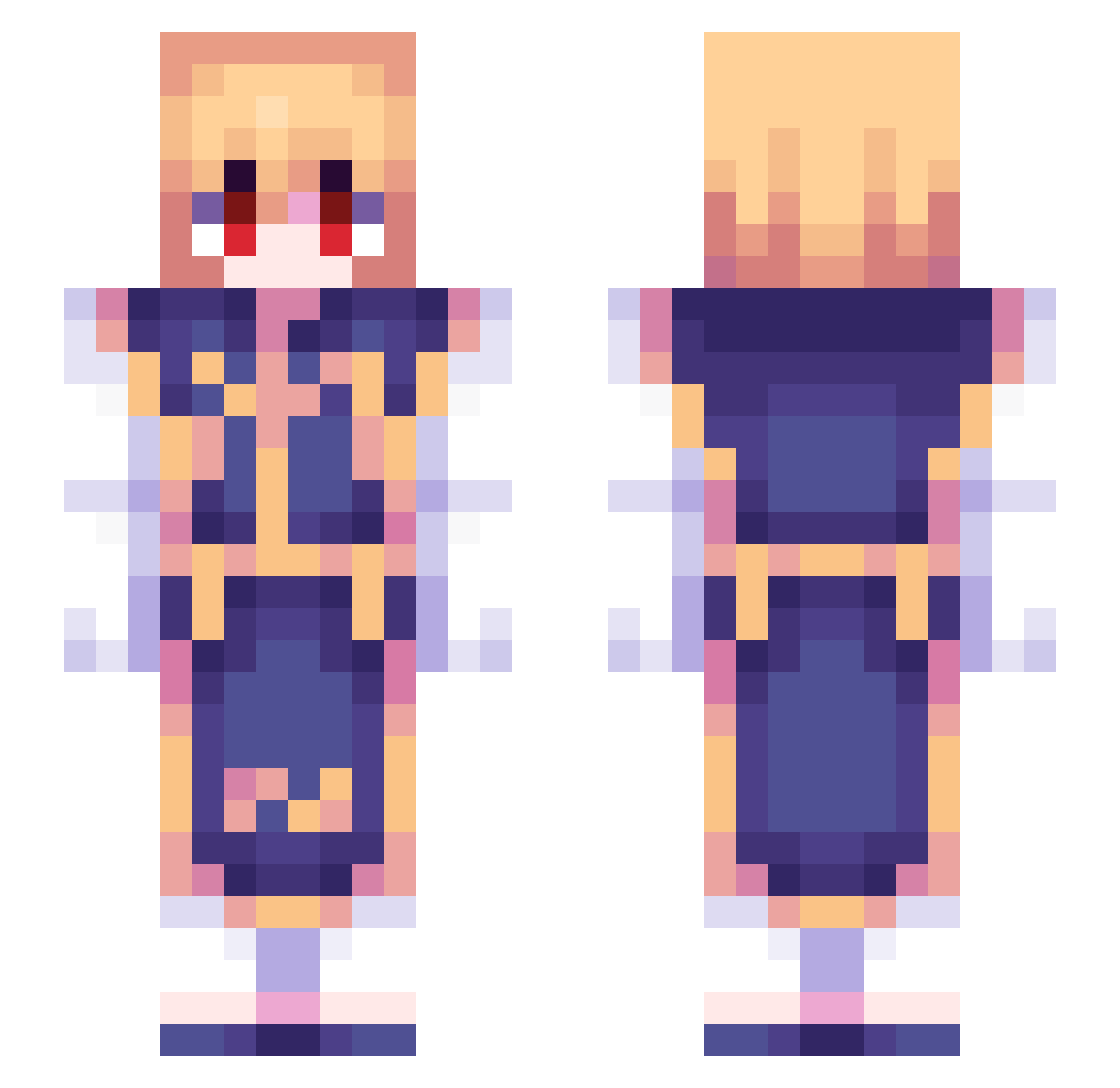 infinitybackshot Minecraft skin, front and back view