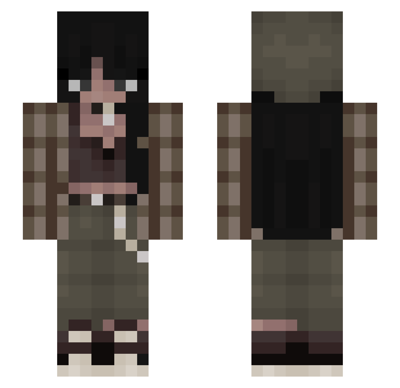 JustSmile1 Minecraft skin, front and back view
