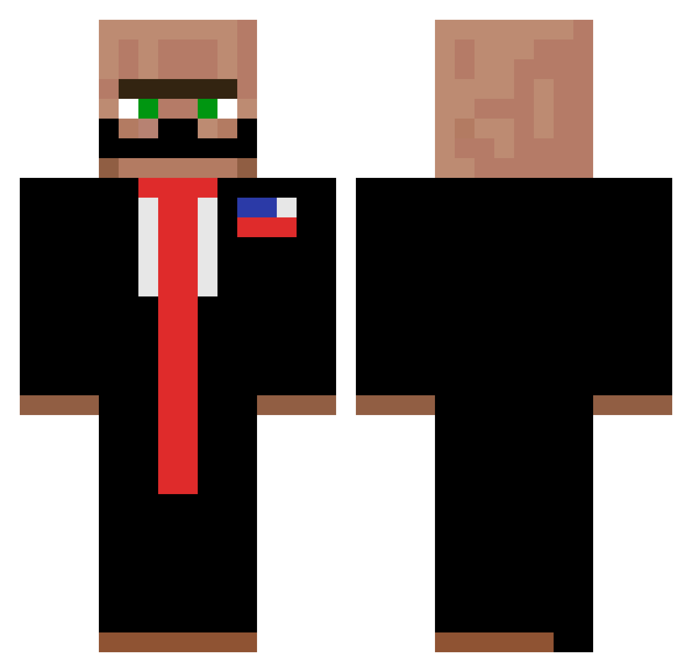 bigbird5000ncher Minecraft skin, front and back view