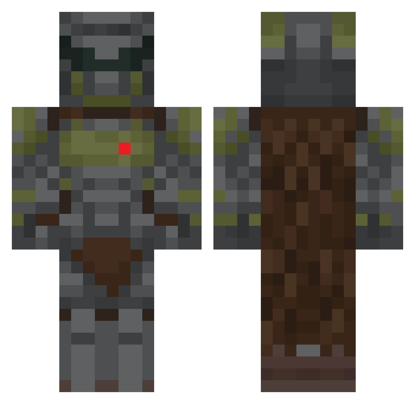 DarthNolanR3n Minecraft skin, front and back view