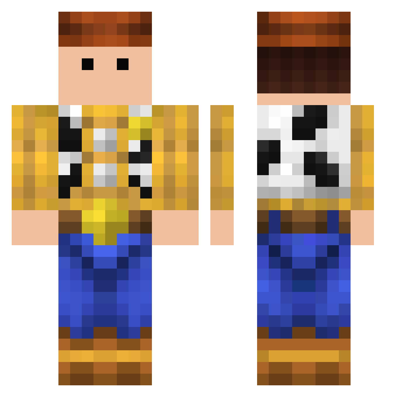 NTELAMPONKO Minecraft skin, front and back view
