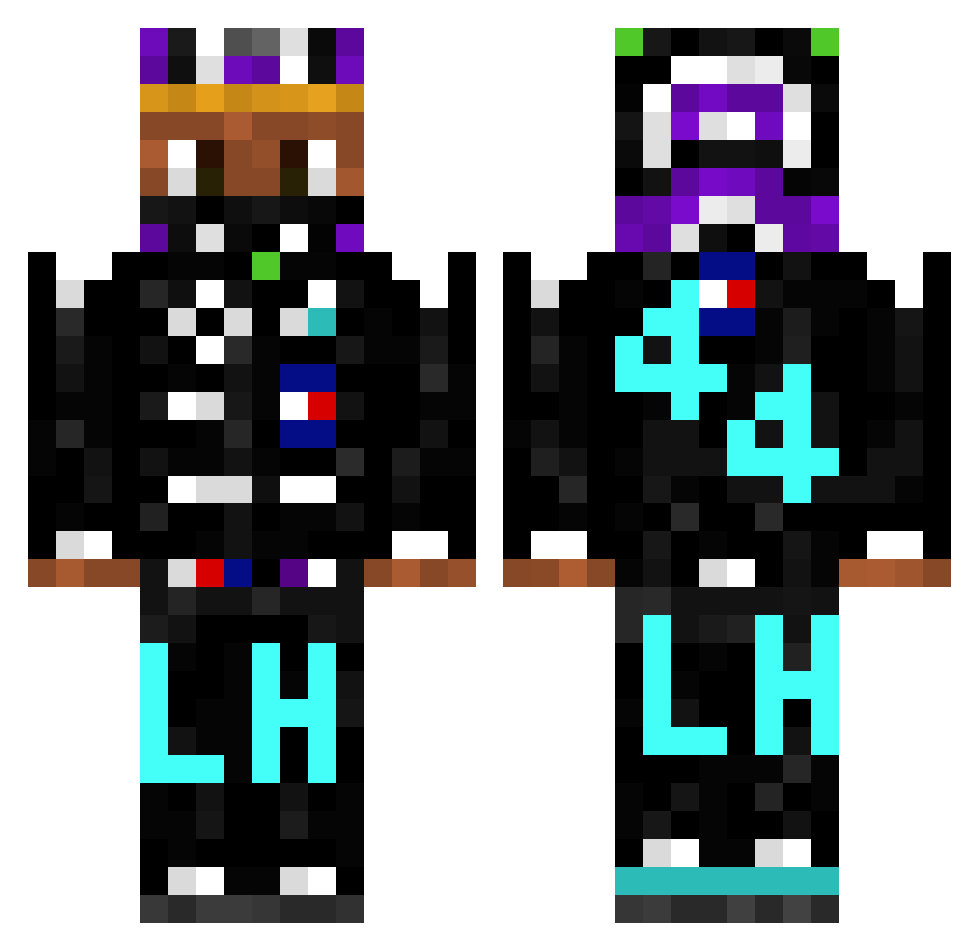 MrSlurt Minecraft skin, front and back view