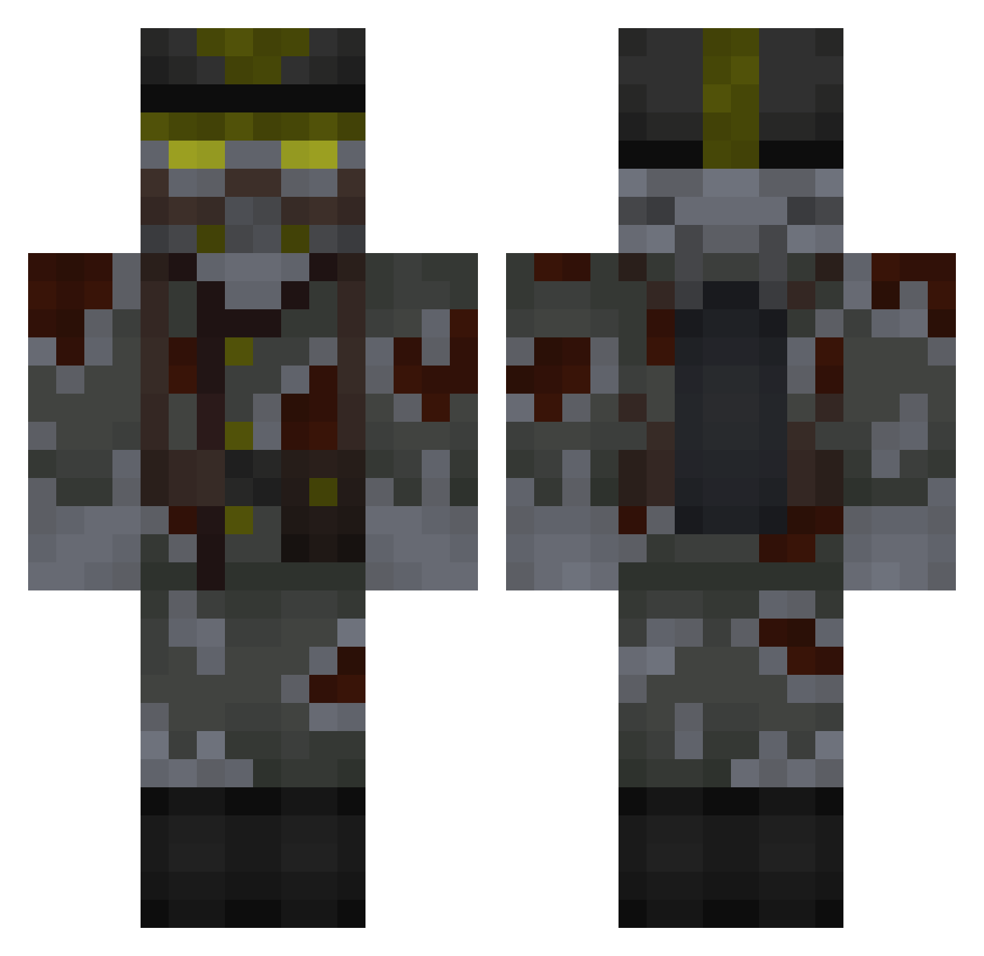 Al7o Minecraft skin, front and back view