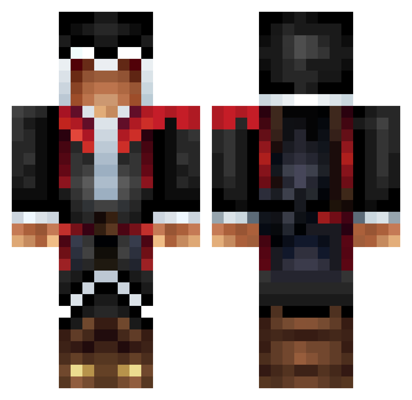 MrRage801 Minecraft skin, front and back view