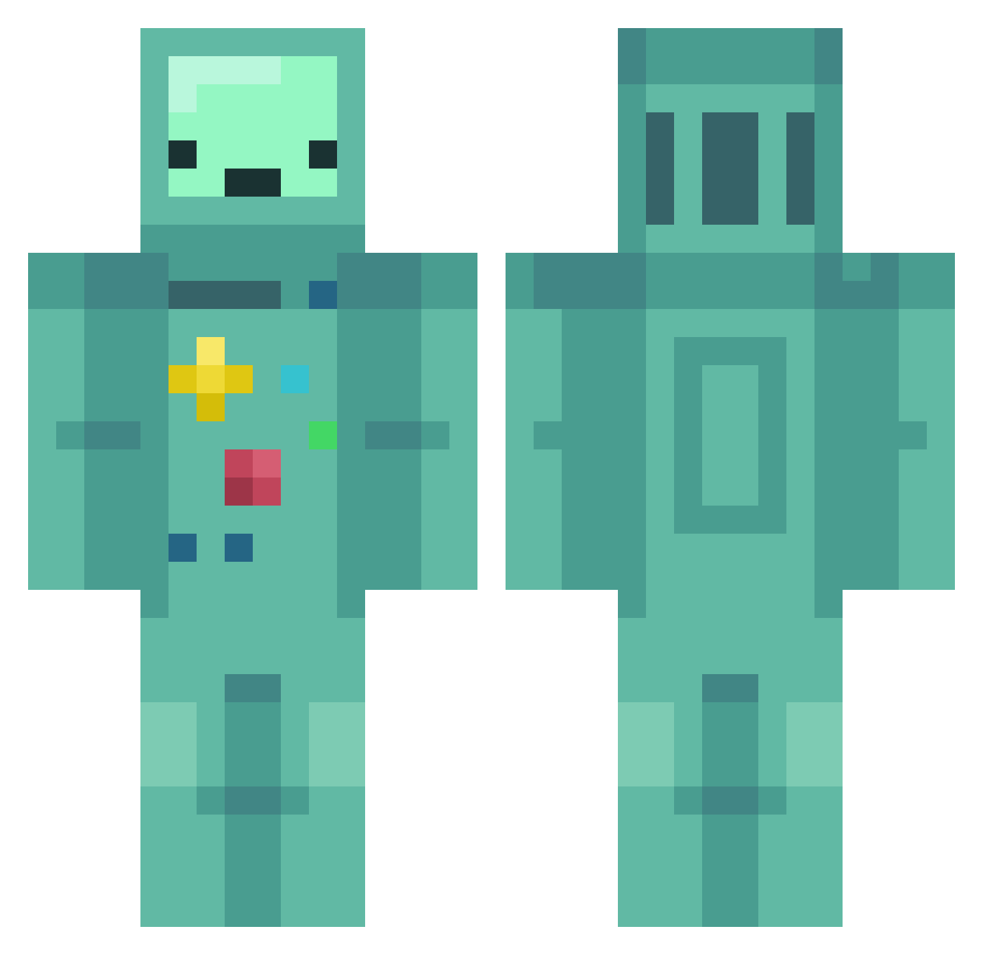walking_sushi Minecraft skin, front and back view