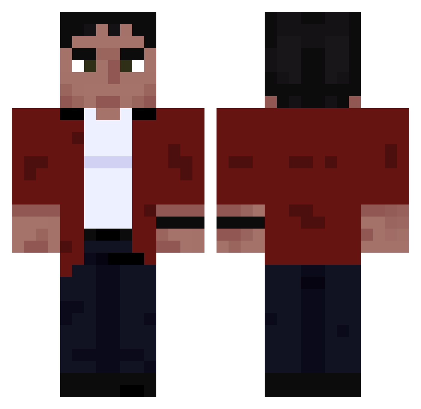TheBillu Minecraft skin, front and back view