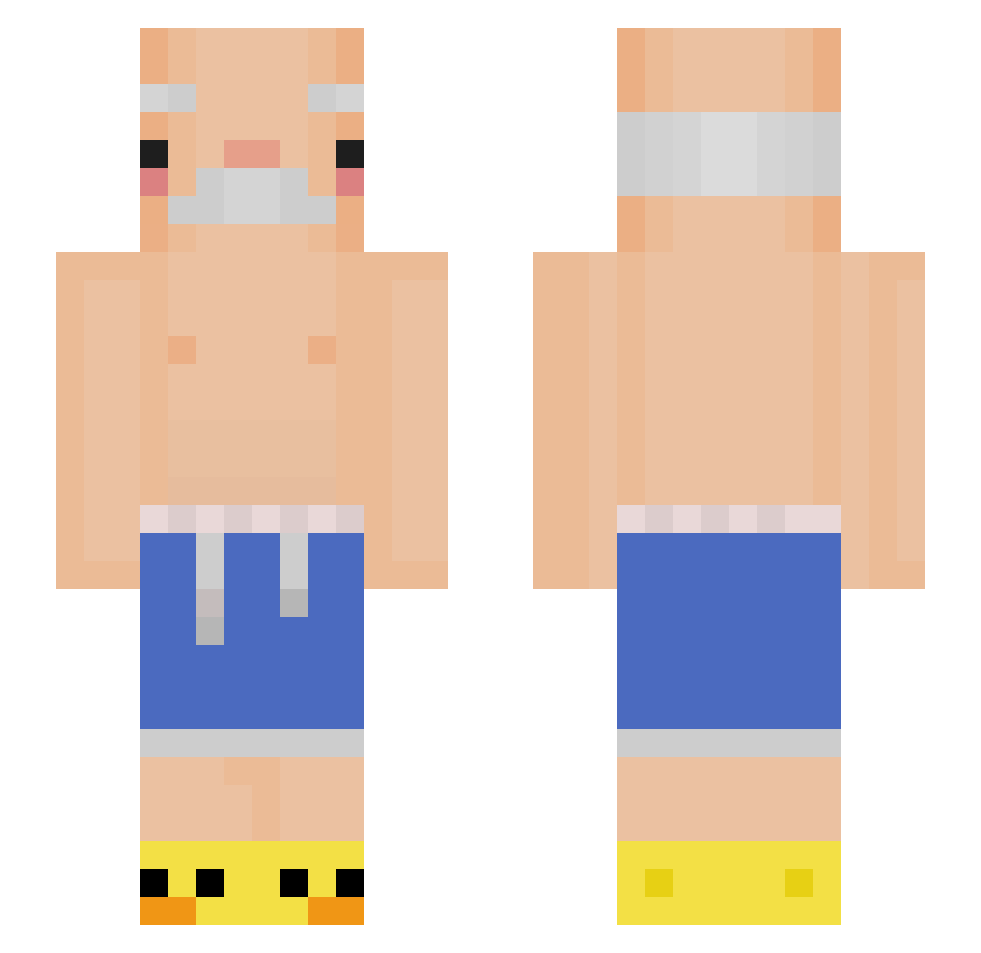 xPaeyro Minecraft skin, front and back view