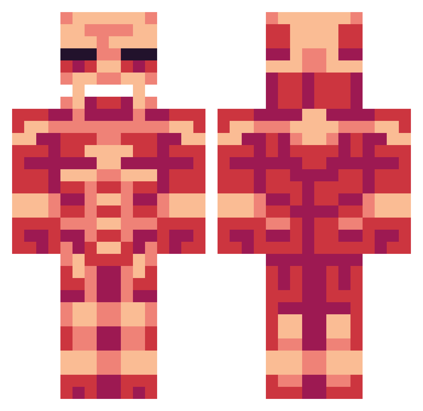 Akaduthegoat Minecraft skin, front and back view