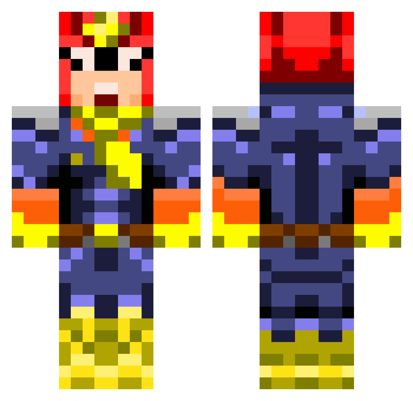 Exac1Squatch Minecraft skin, front and back view