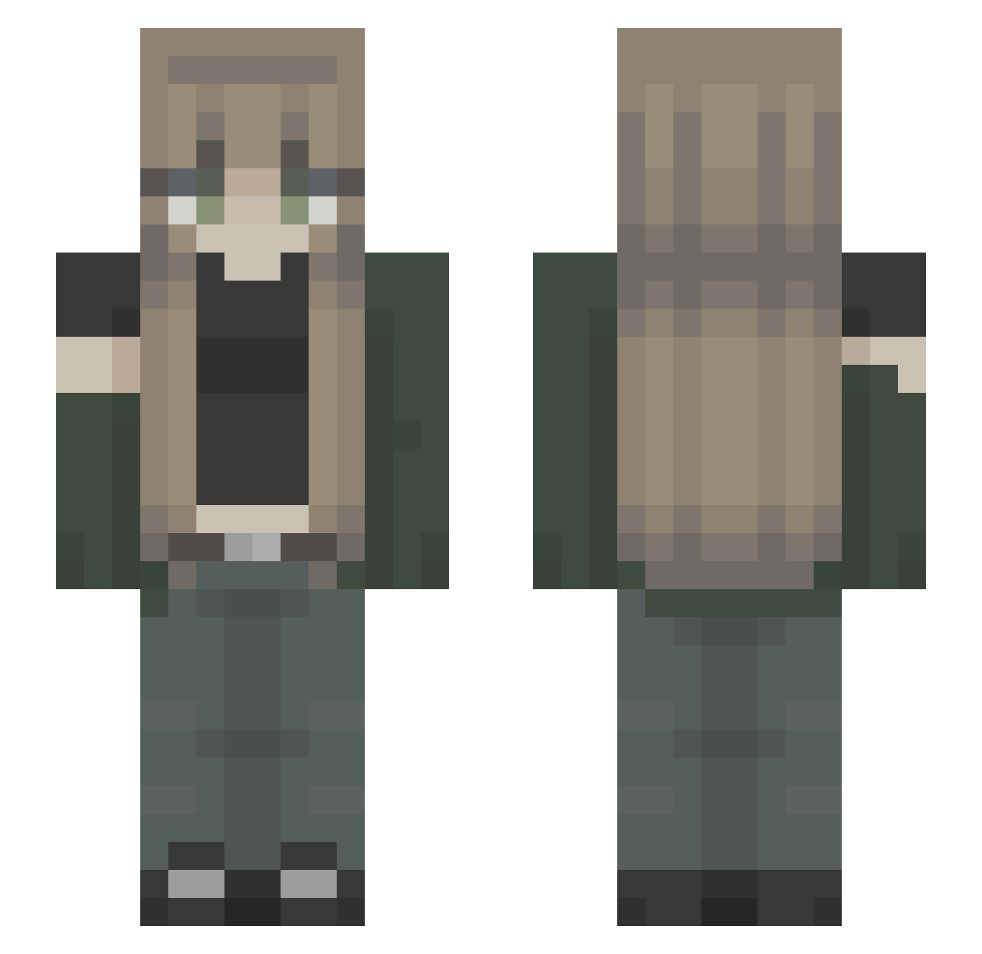 whisper1209 Minecraft skin, front and back view
