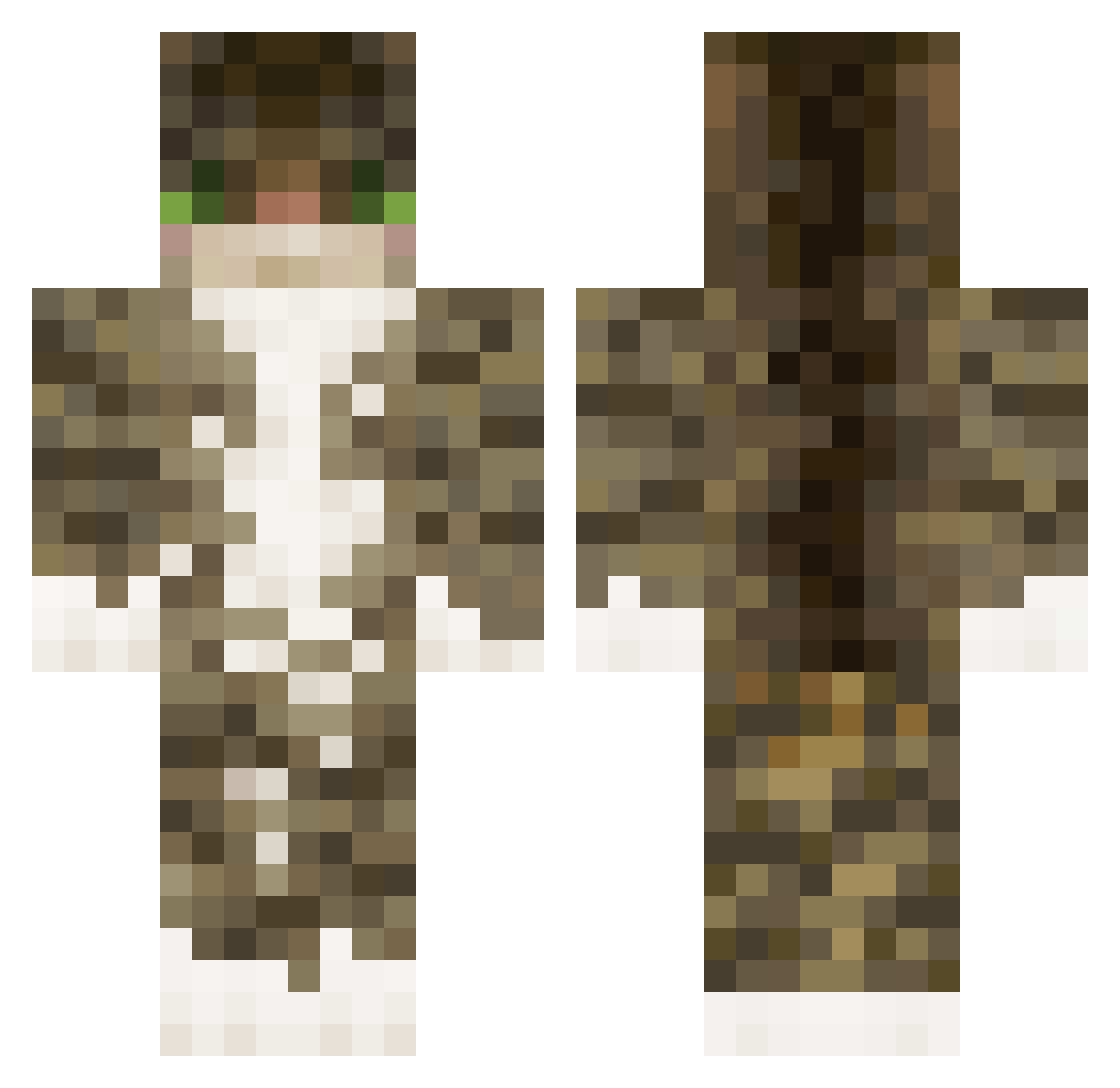 poopjar Minecraft skin, front and back view