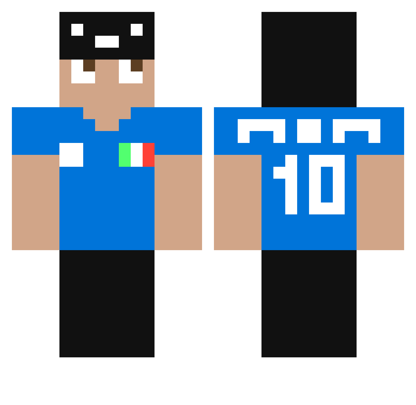 qxurk Minecraft skin, front and back view
