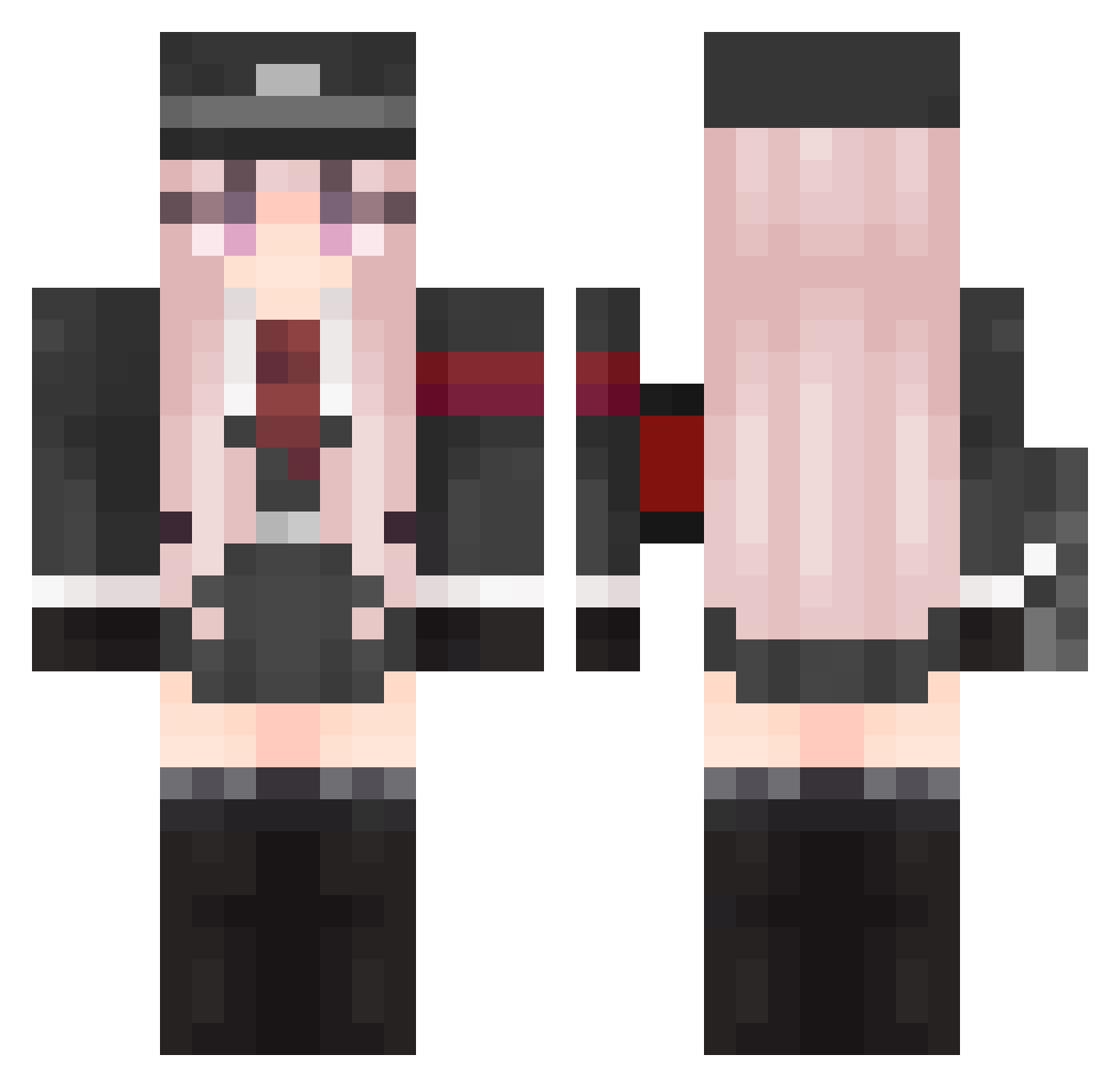 lukey_charms Minecraft skin, front and back view