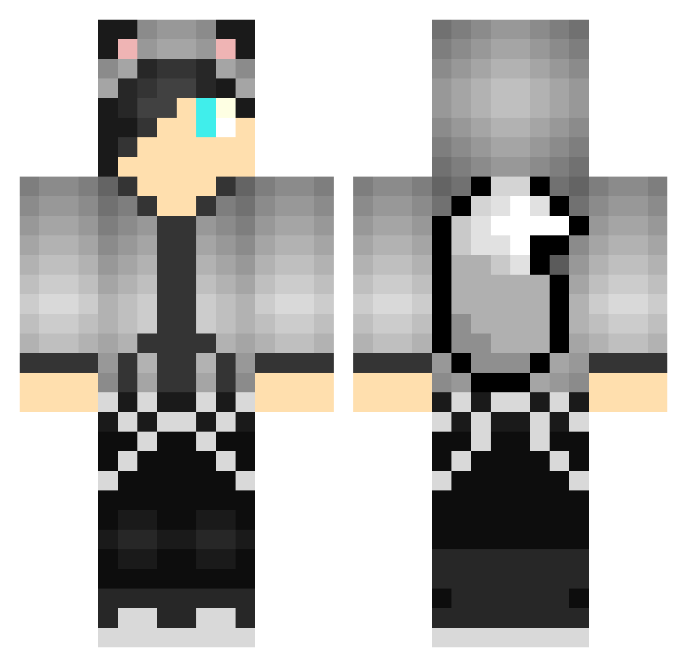 IliTy Minecraft skin, front and back view