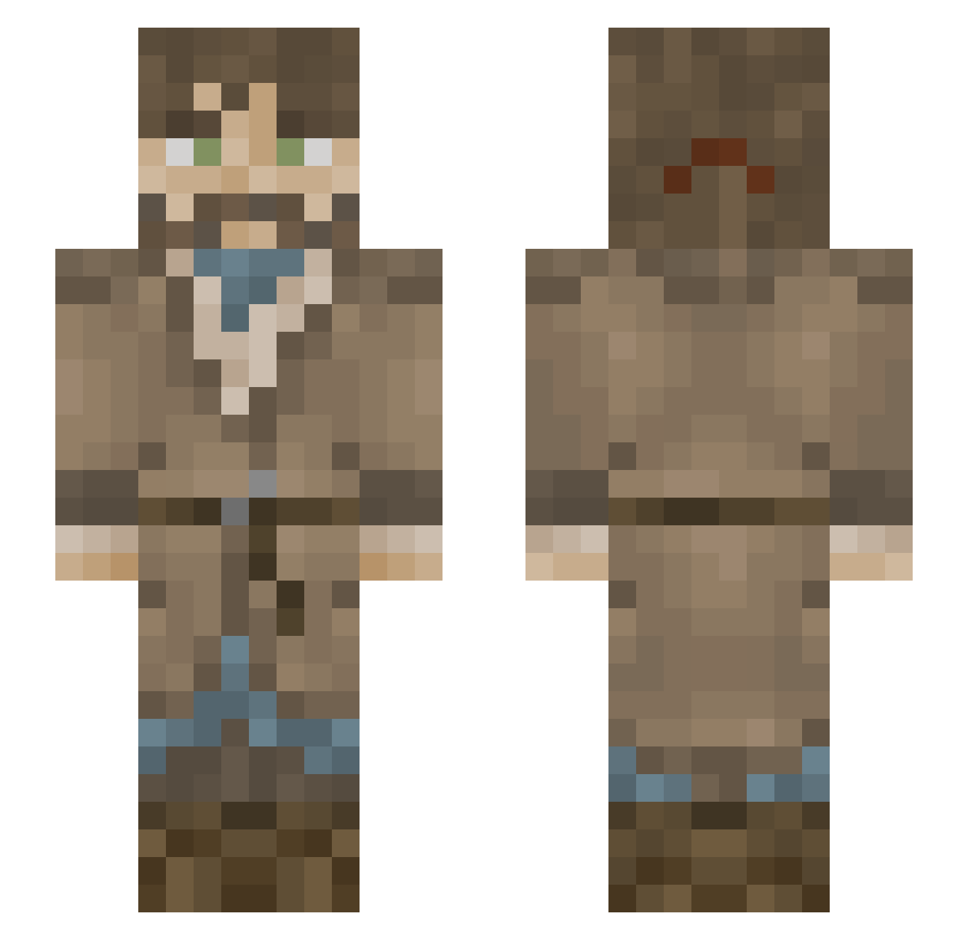 Thewisefluffyfox Minecraft skin, front and back view
