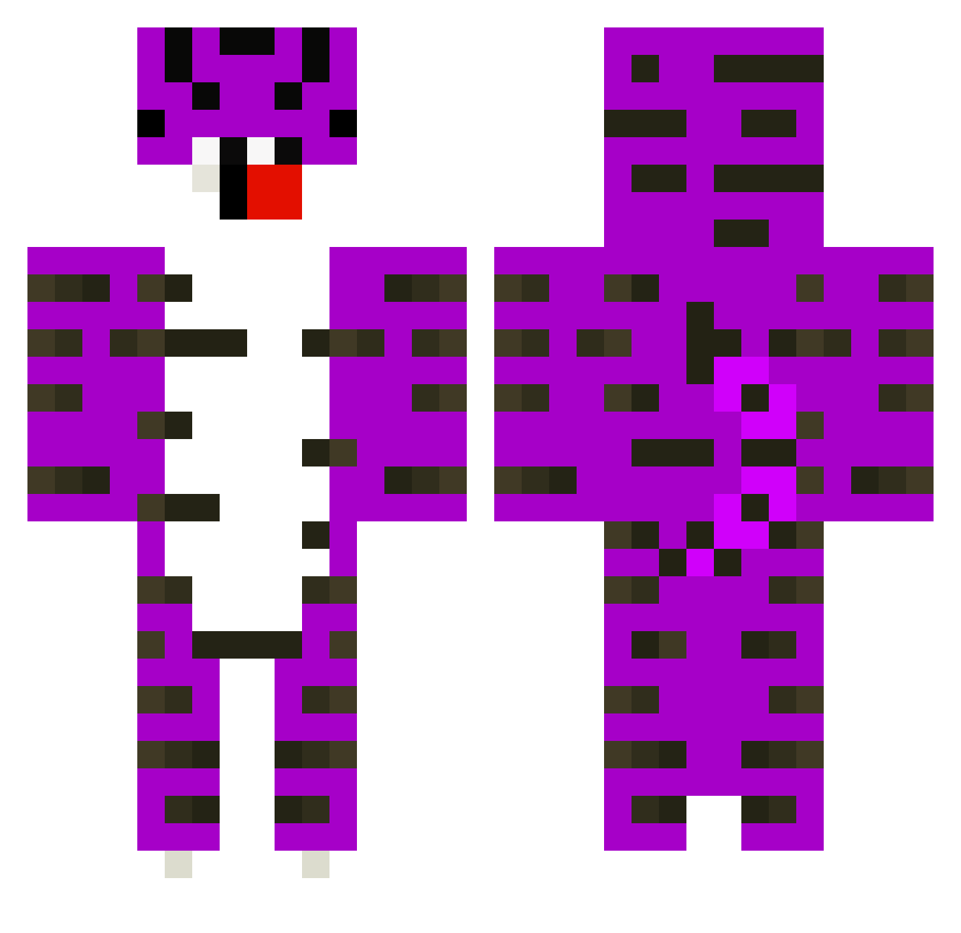 JustPido Minecraft skin, front and back view