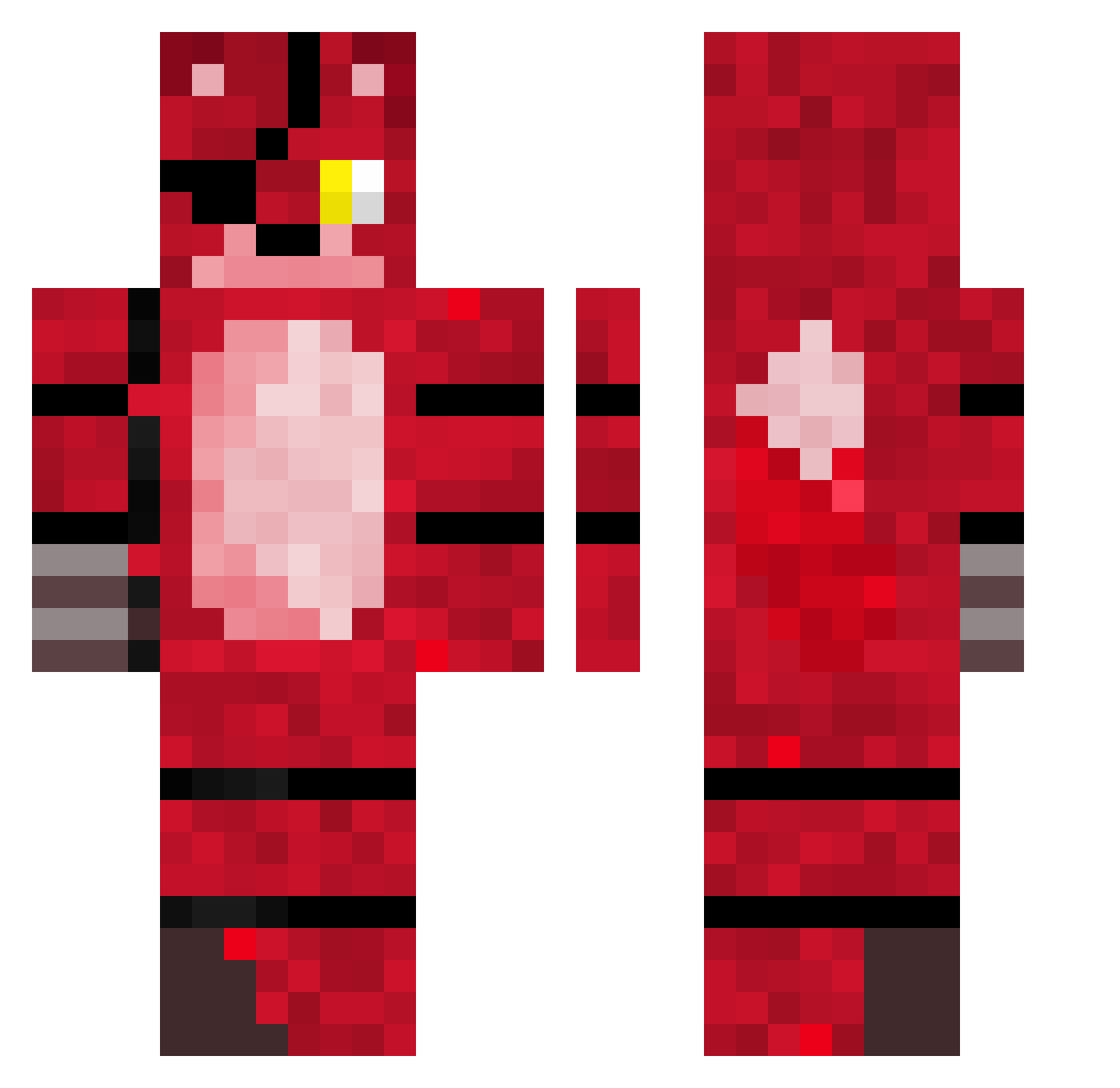 bonehush Minecraft skin, front and back view